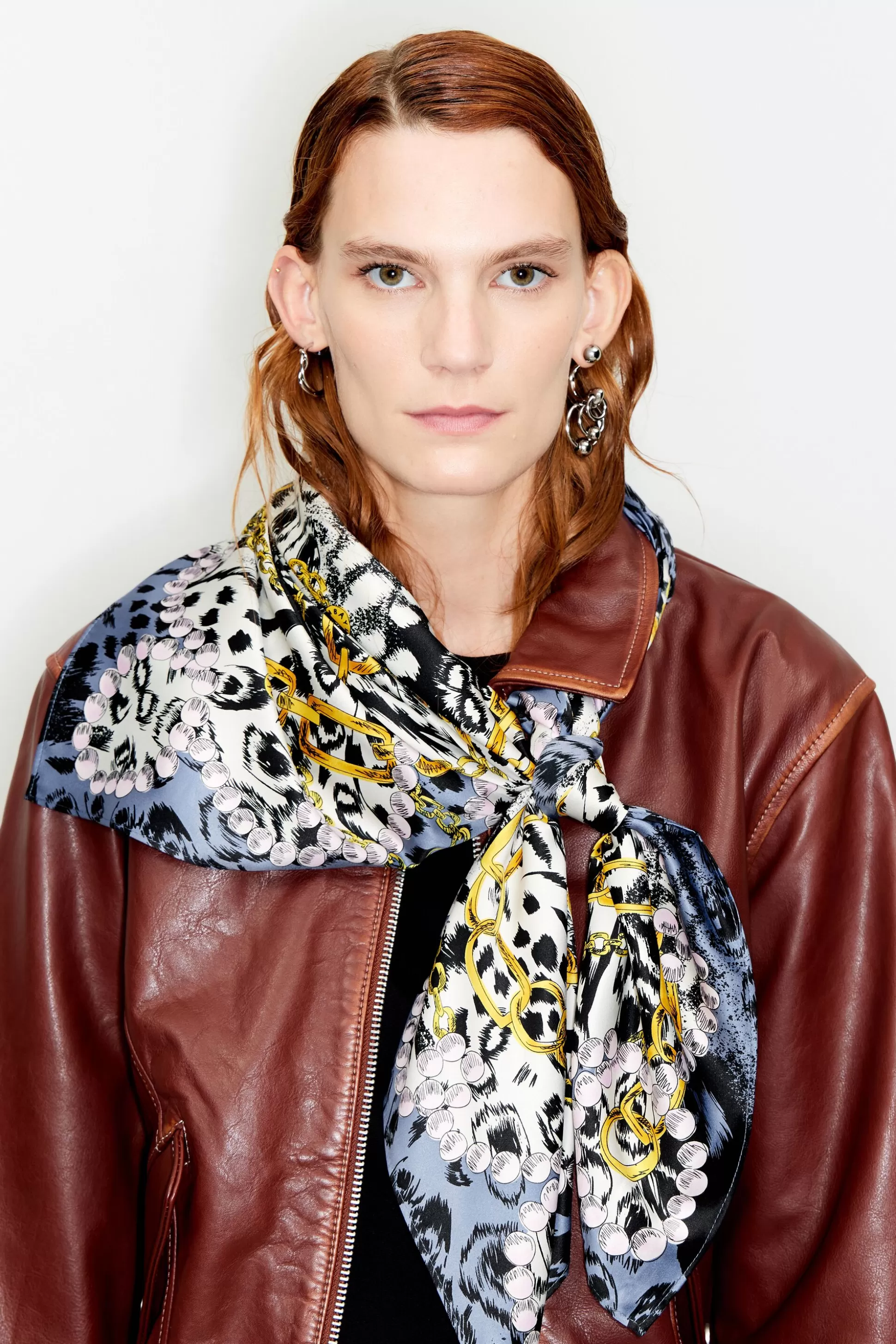 Animal and chain print scarf | Bimba Y Lola Cheap