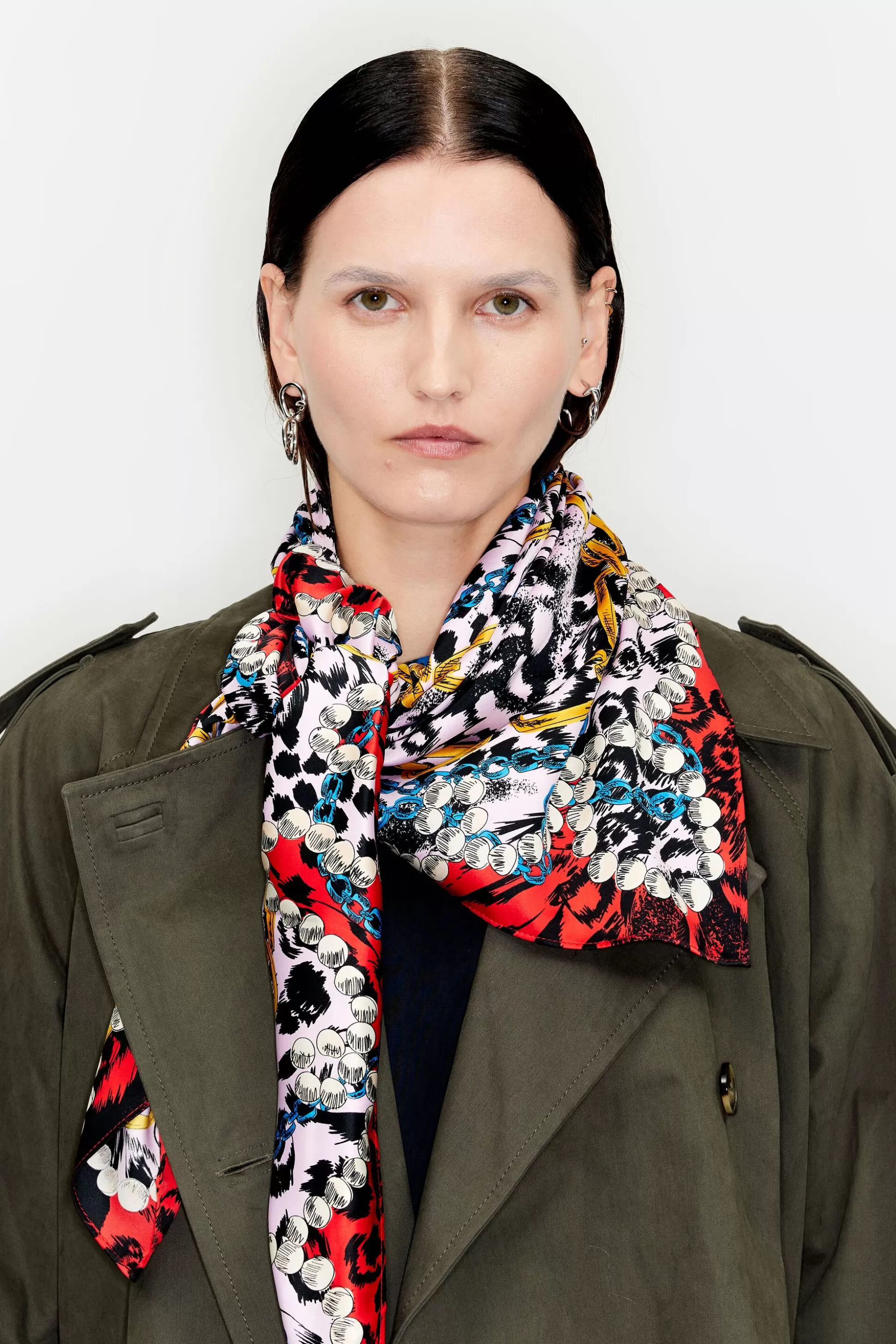 Animal and chain print scarf | Bimba Y Lola Cheap