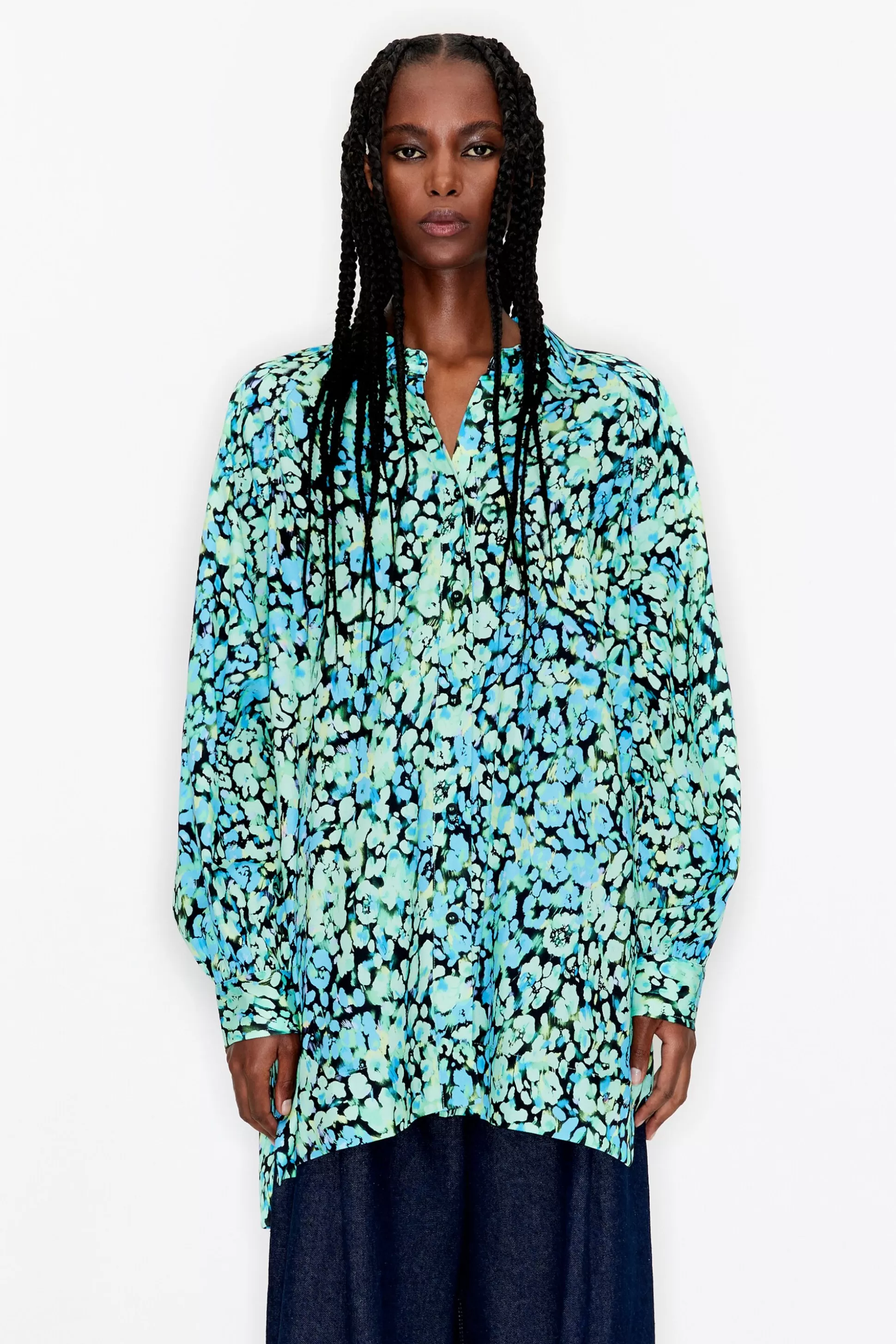 Aquamarine Leomix print shirt | Bimba Y Lola New