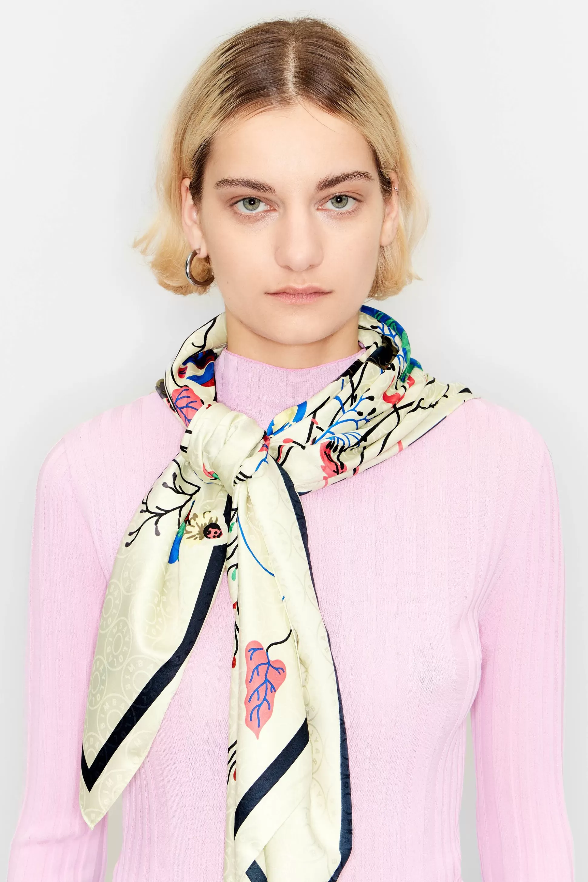 floral logo jacquard scarf | Bimba Y Lola Shop