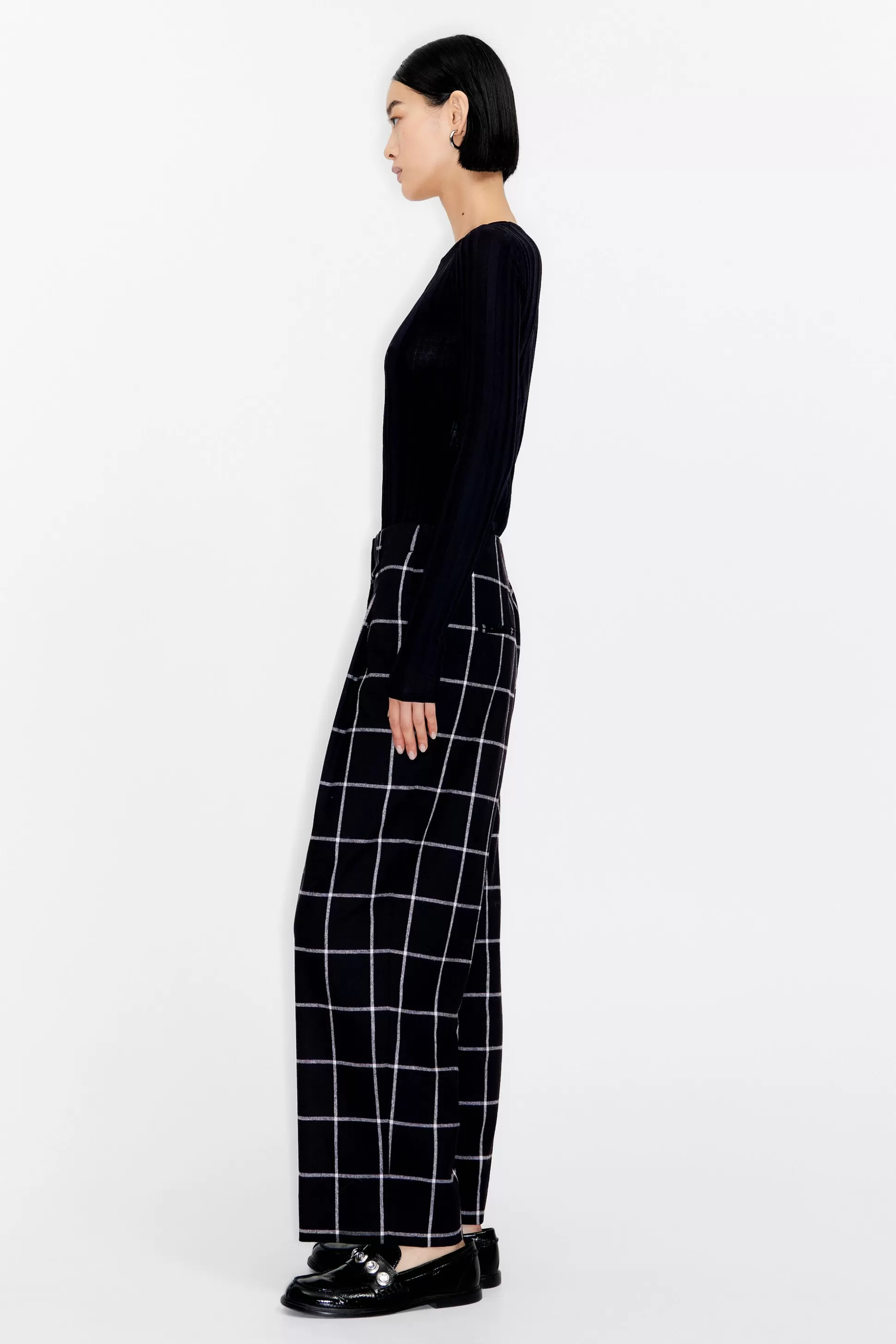 checked tailored trousers | Bimba Y Lola Online