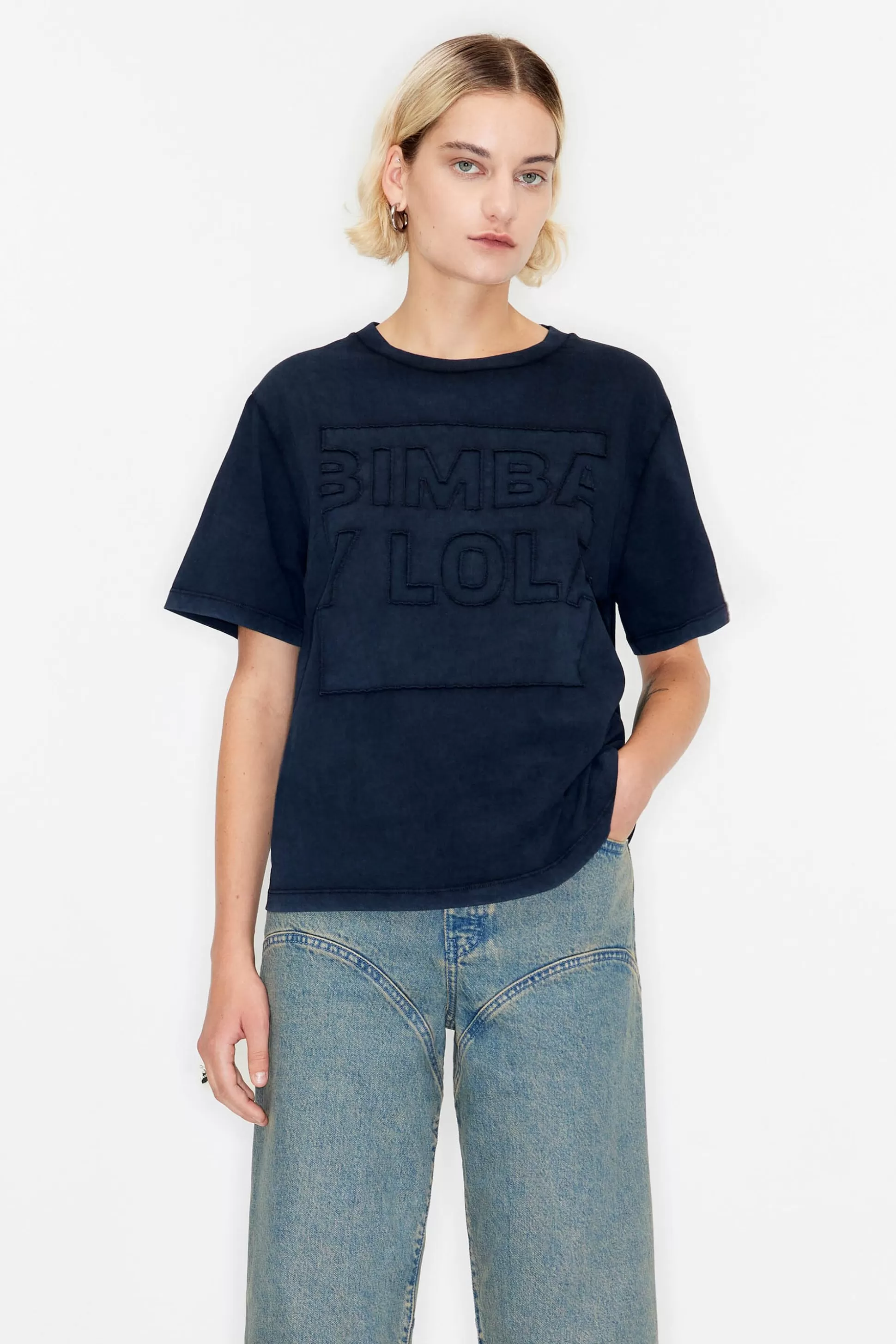 Black cotton logo T-shirt | Bimba Y Lola Shop