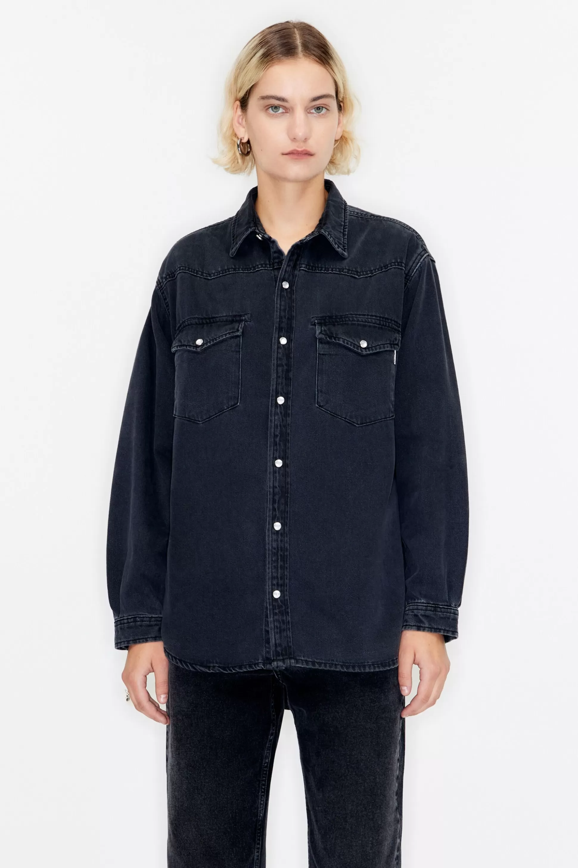 Black denim shirt | Bimba Y Lola Store