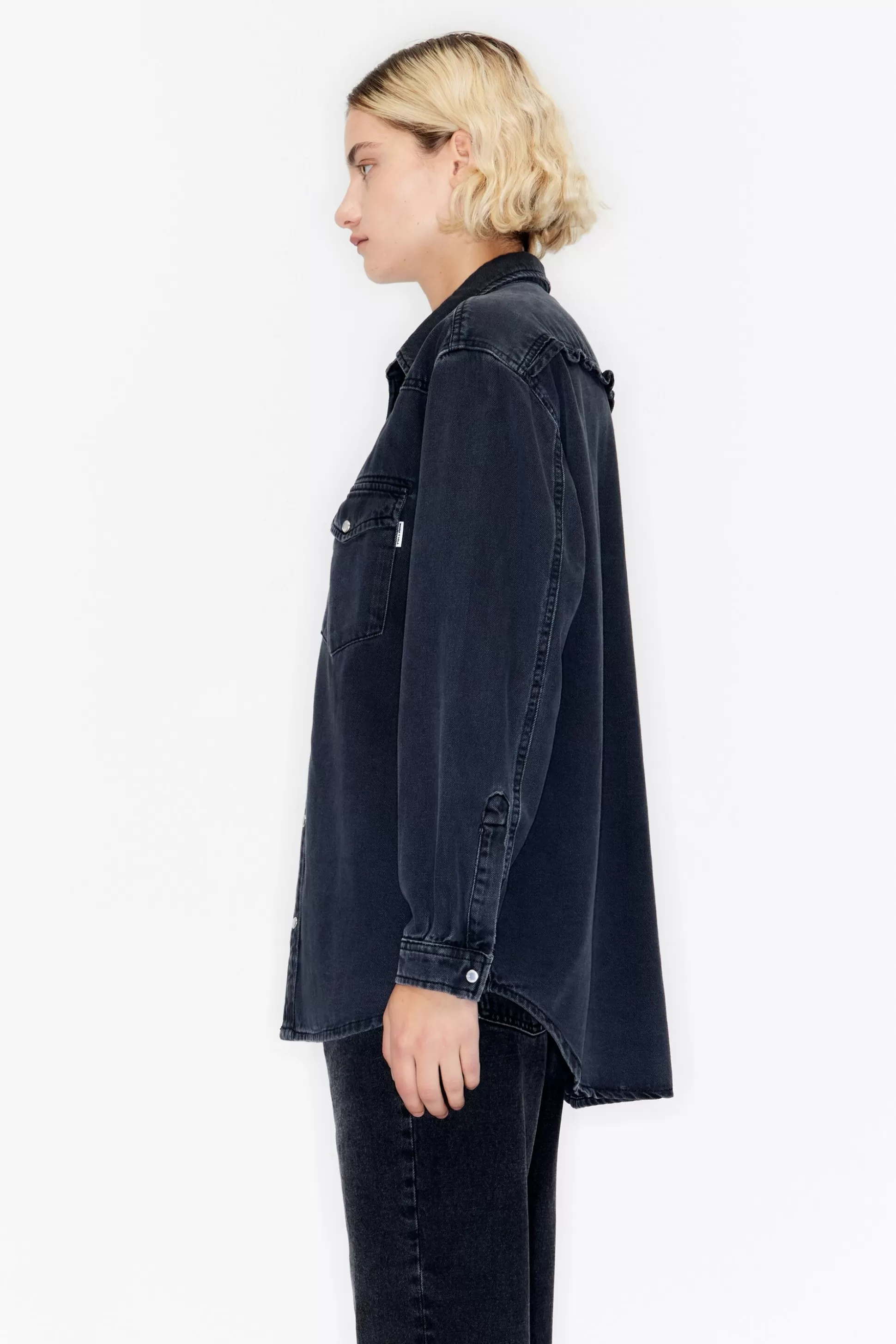 Black denim shirt | Bimba Y Lola Store