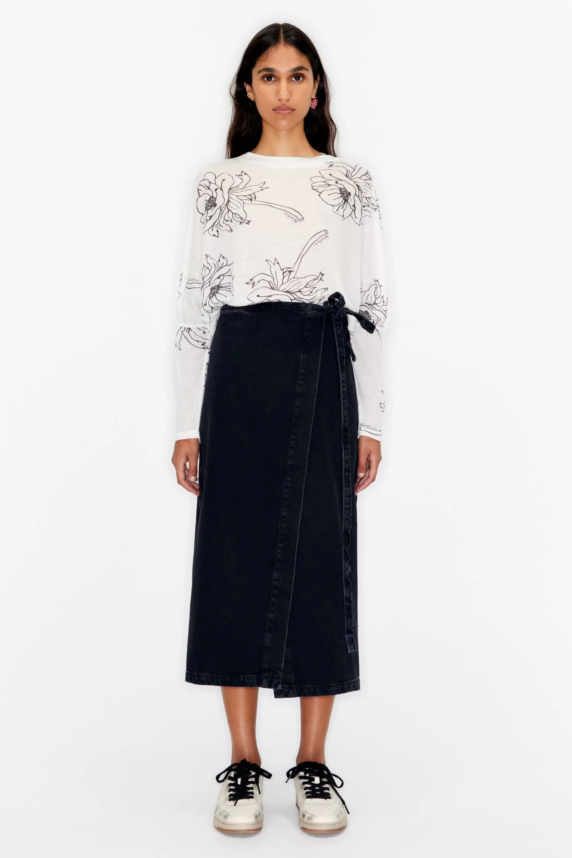 denim wrap skirt | Bimba Y Lola Fashion