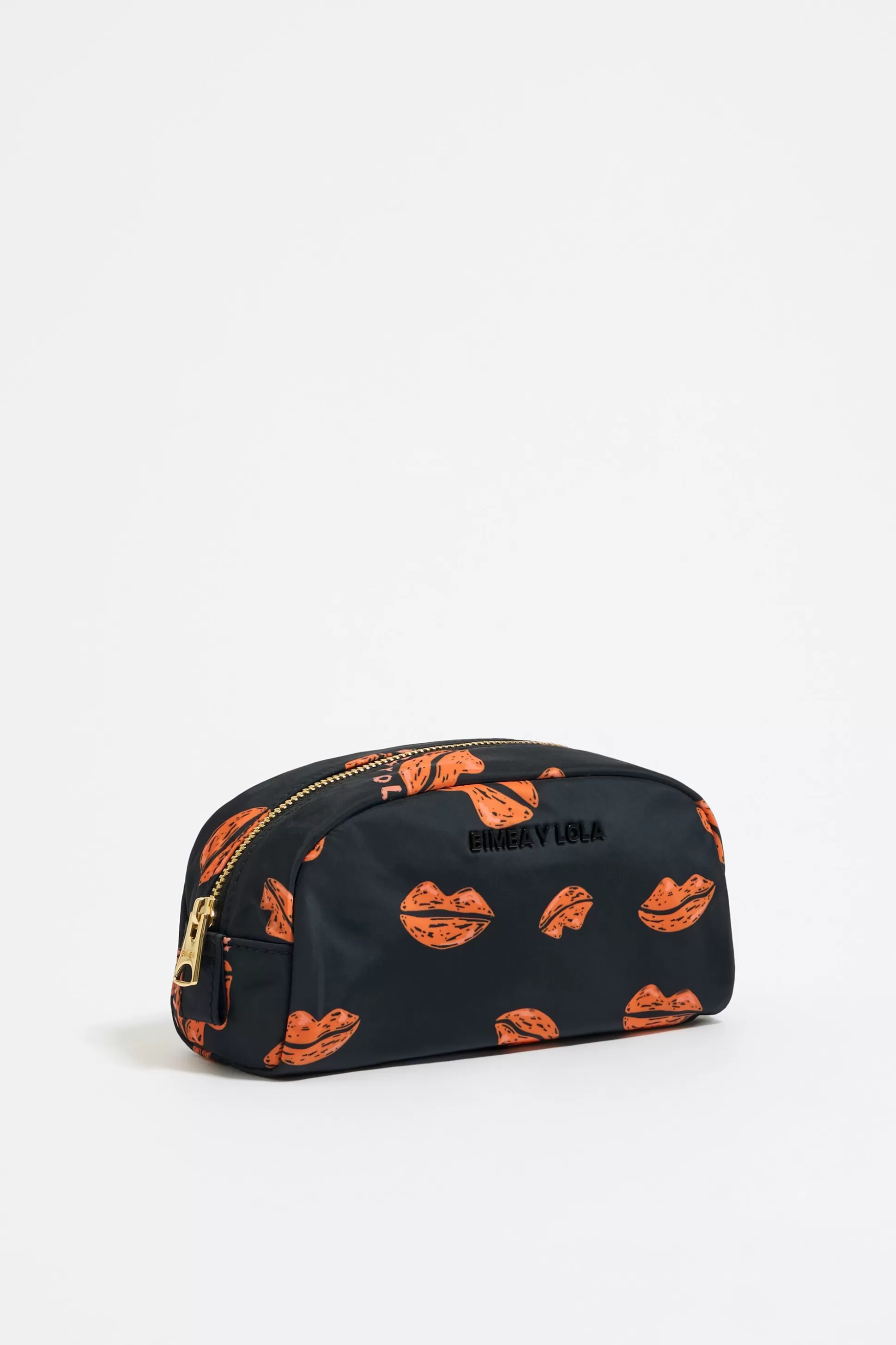 Black Lips print half-moon make-up case | Bimba Y Lola Hot