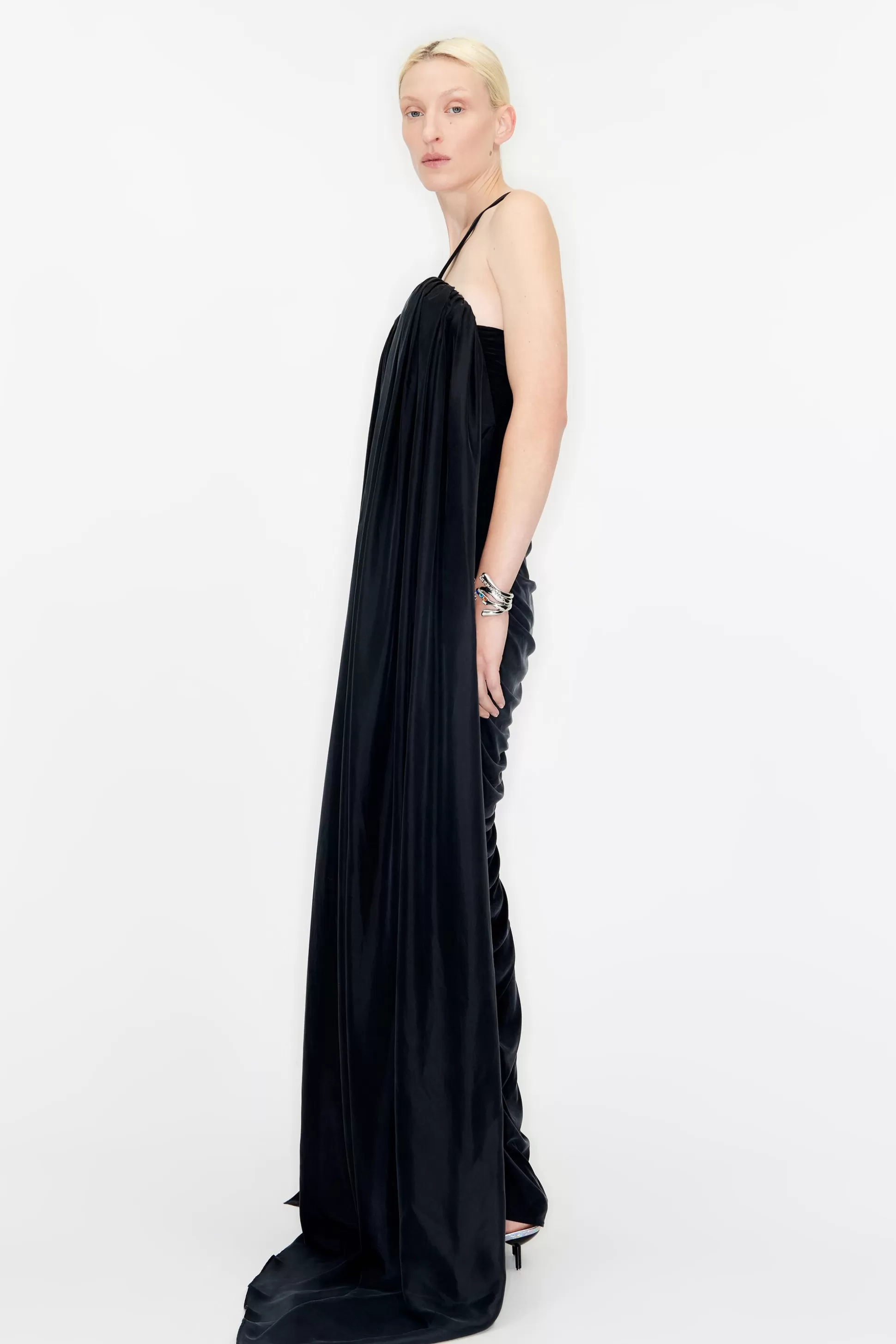 silk pleated dress with layers | Bimba Y Lola Outlet