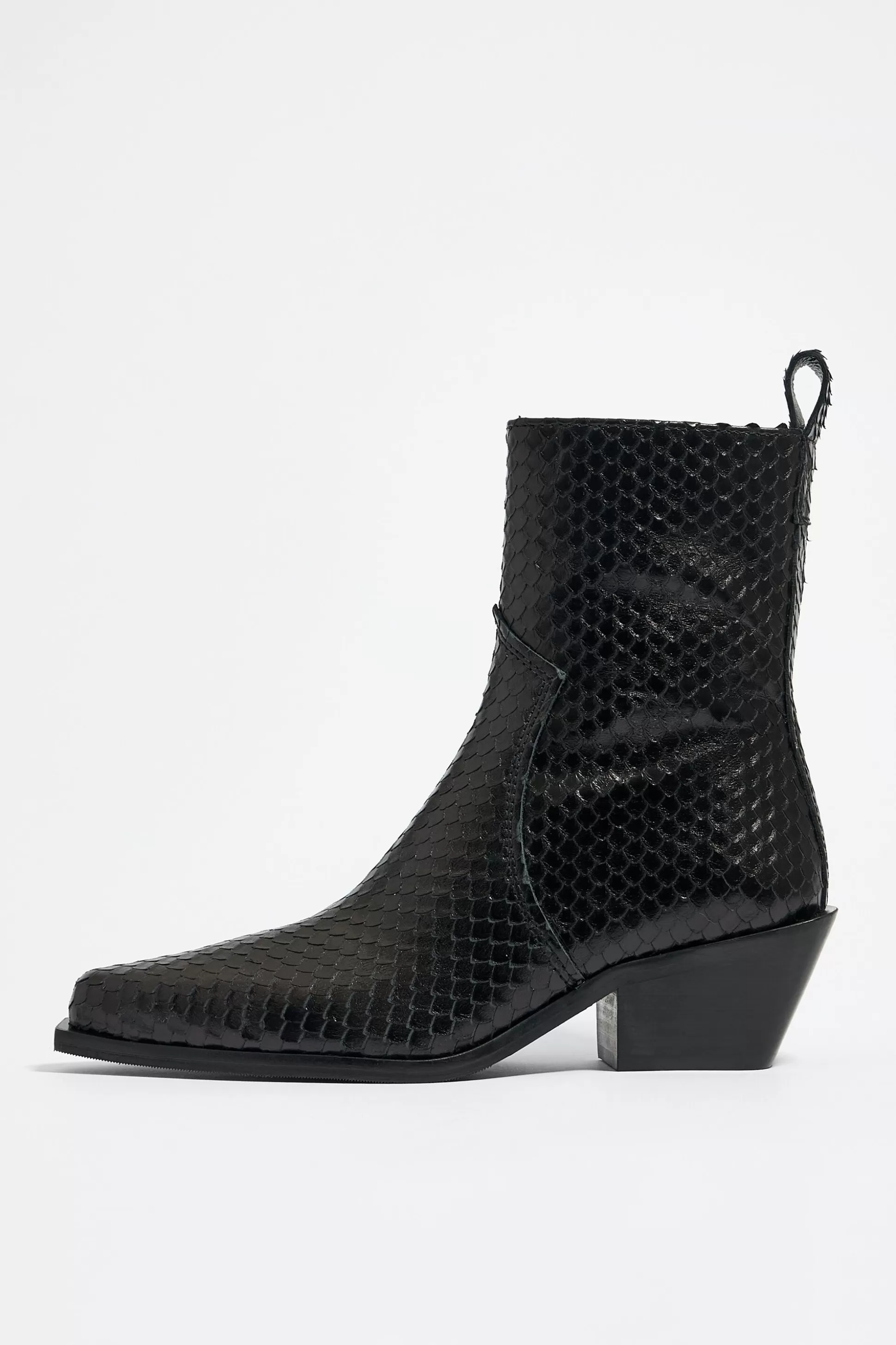 snakeskin patterned leather cowboy boot | Bimba Y Lola Online