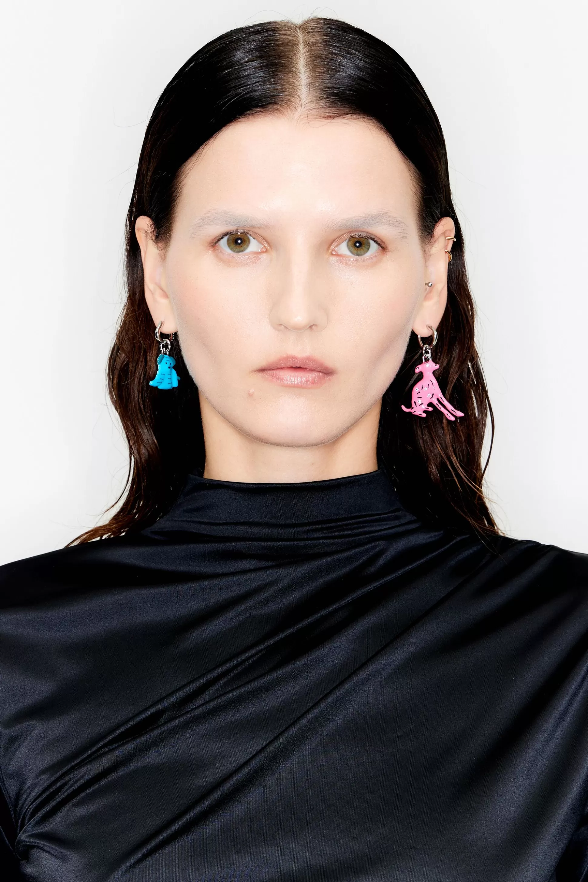 Blue and pink dog hoop earrings | Bimba Y Lola Best Sale