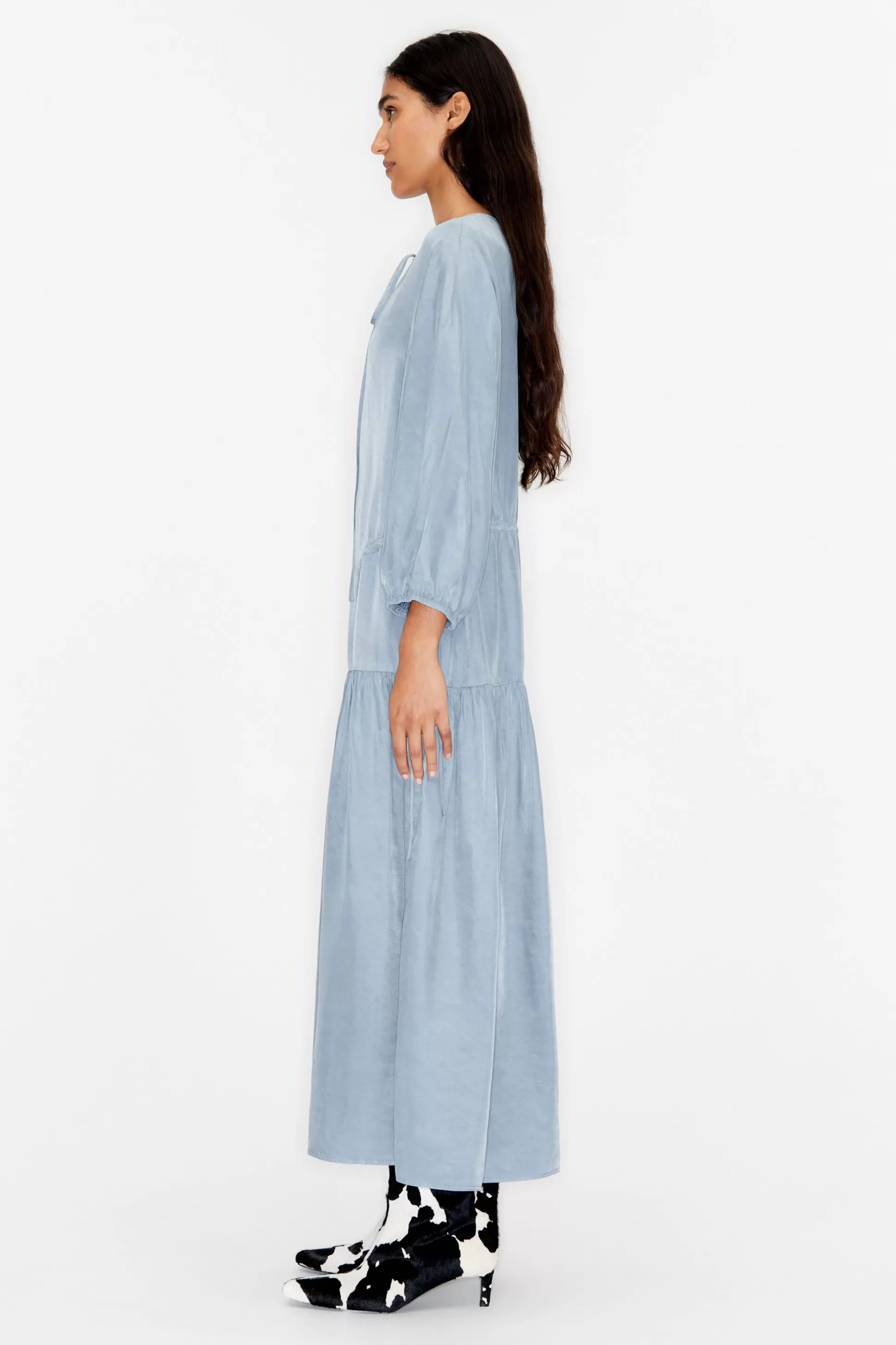 Blue fluid midi dress | Bimba Y Lola New