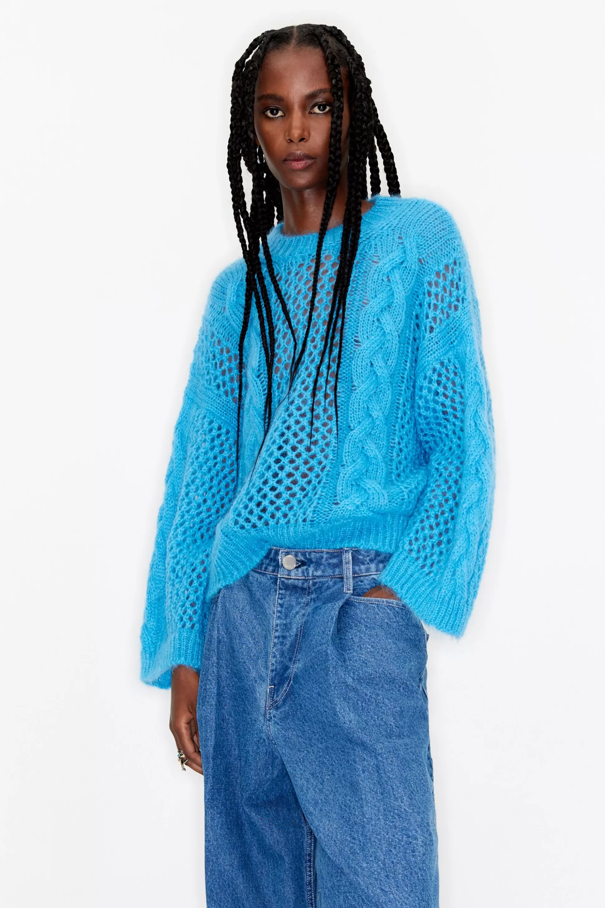 mohair open-knit sweater | Bimba Y Lola Discount