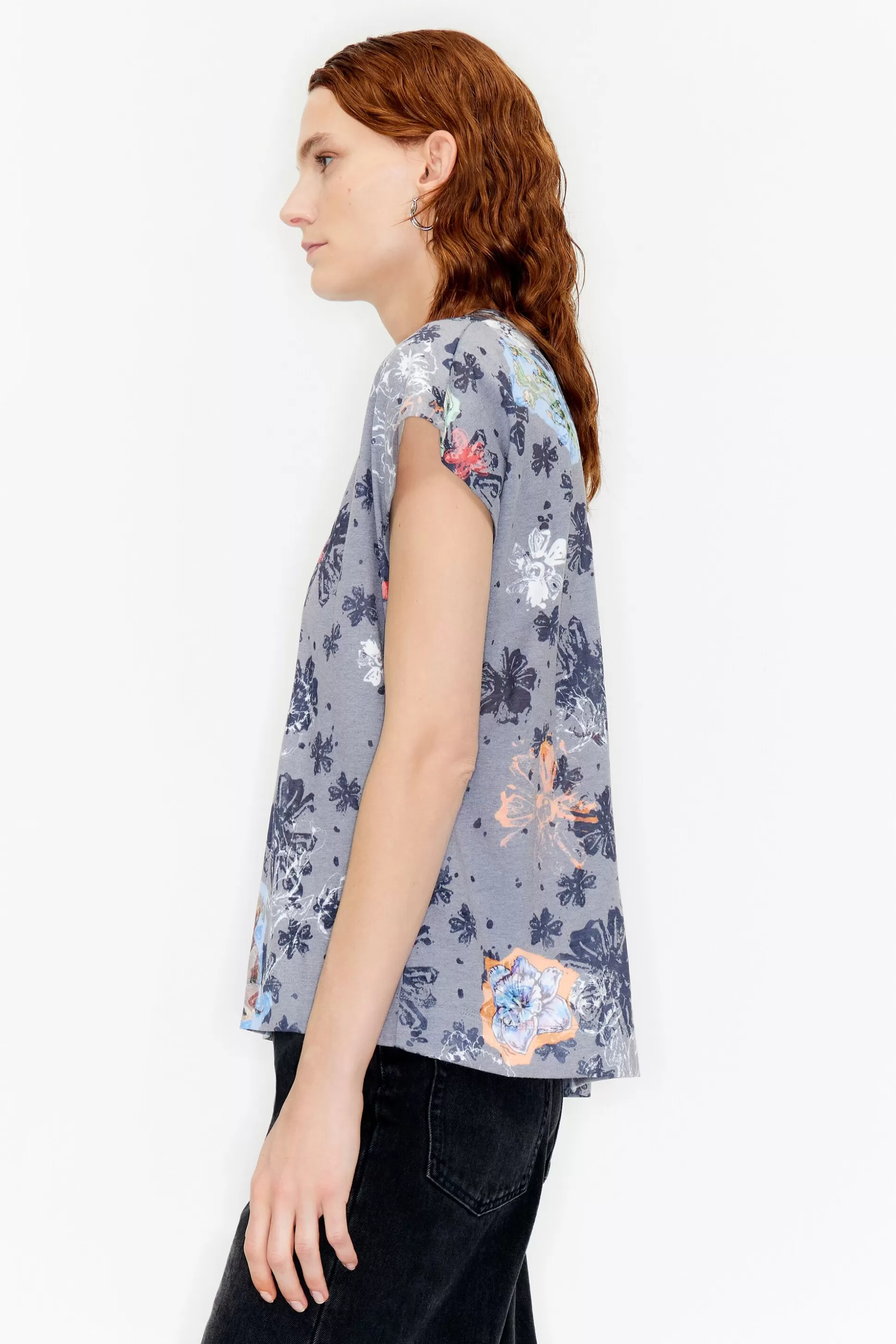 Blue Newspaper Dog boxy T-shirt | Bimba Y Lola Cheap