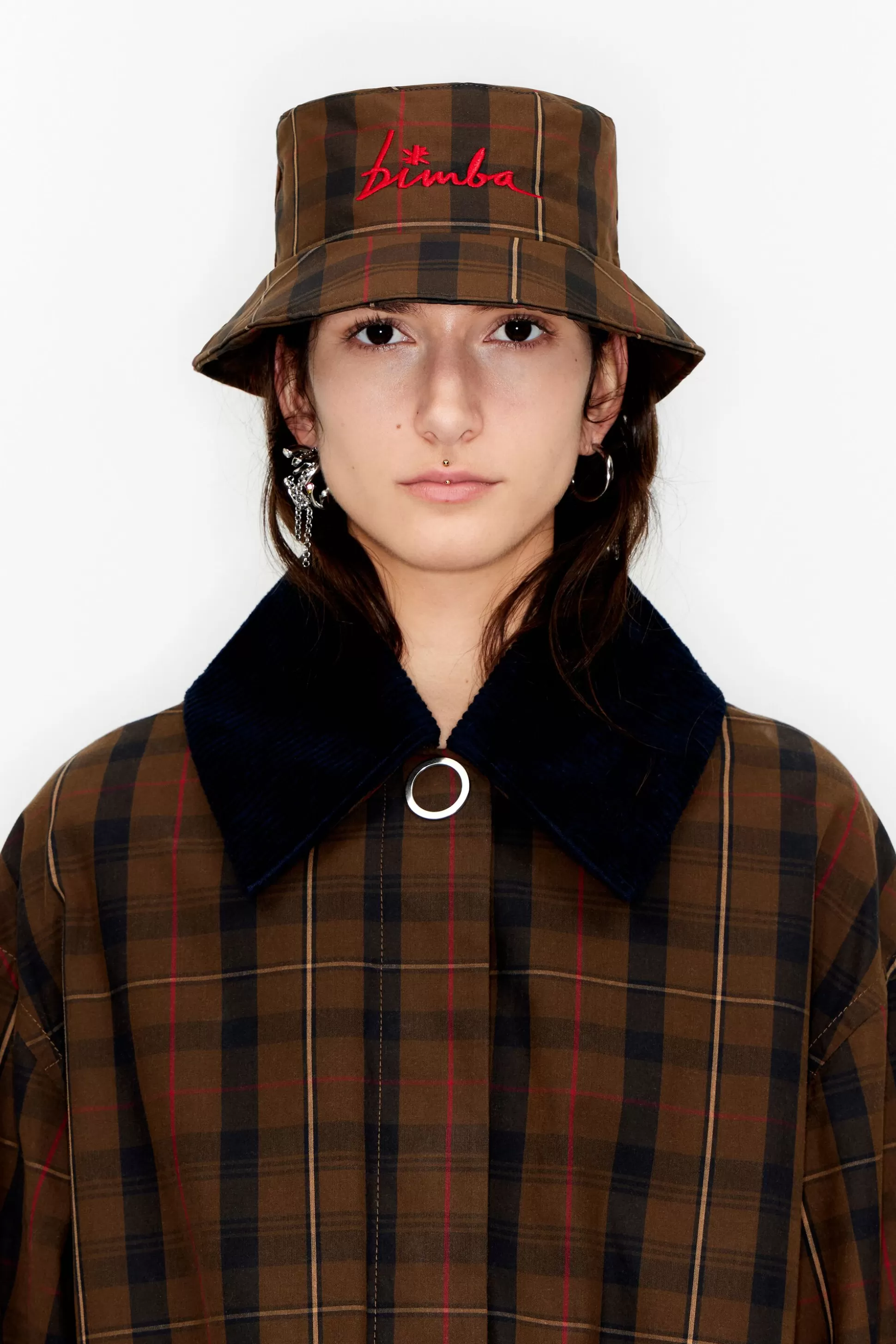 checked cotton bucket hat | Bimba Y Lola New