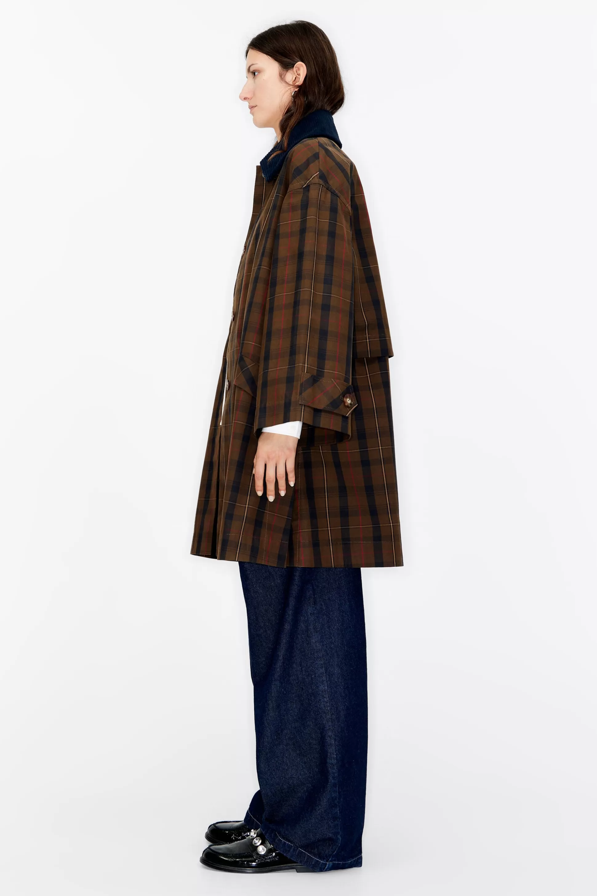 Brown checked trench | Bimba Y Lola Shop