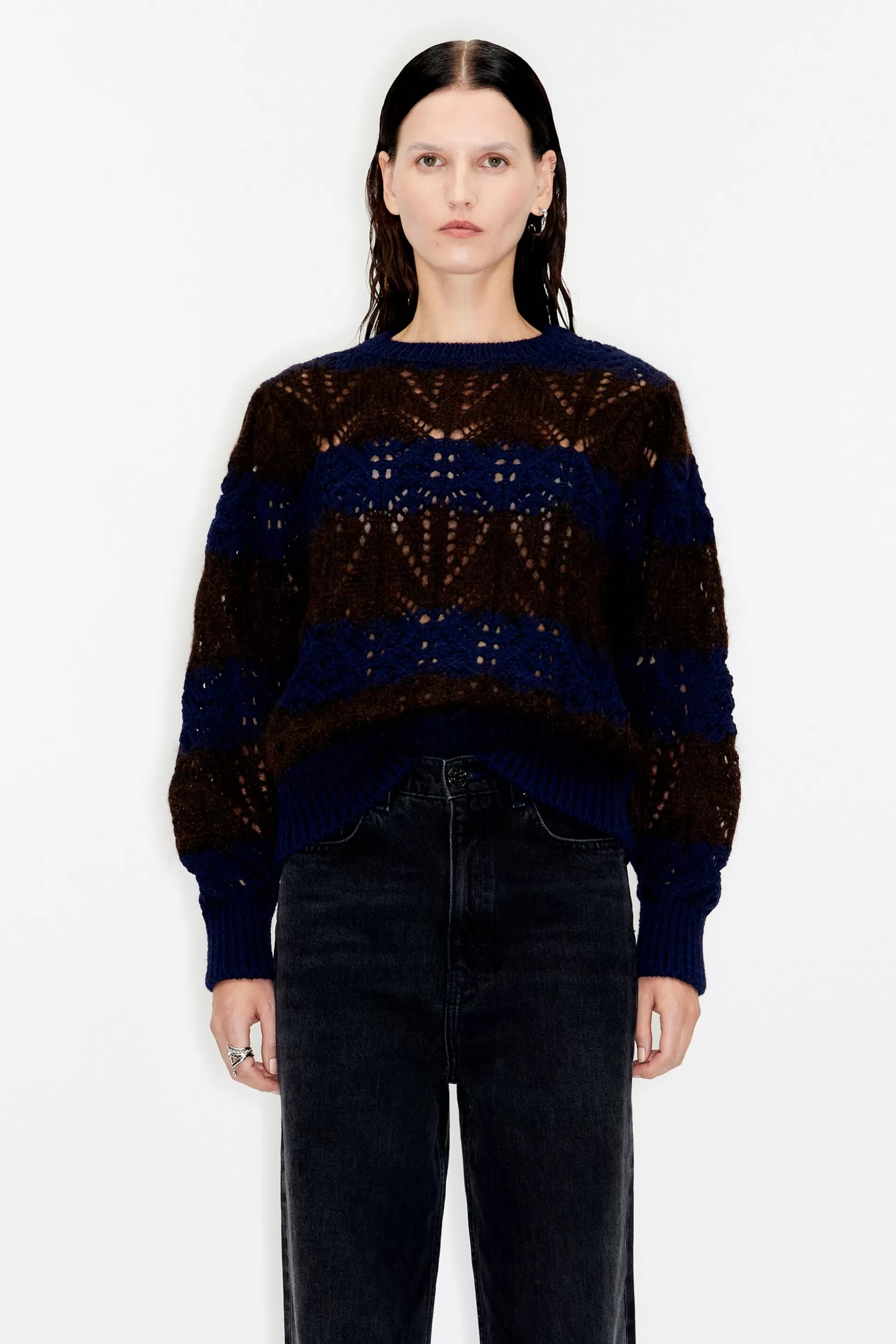 Brown striped mohair sweater | Bimba Y Lola Online