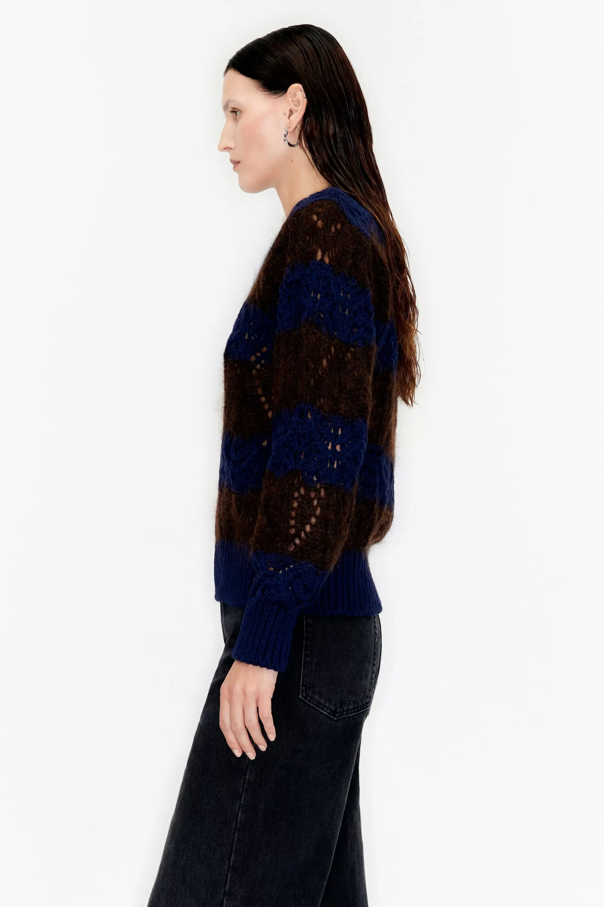 Brown striped mohair sweater | Bimba Y Lola Online