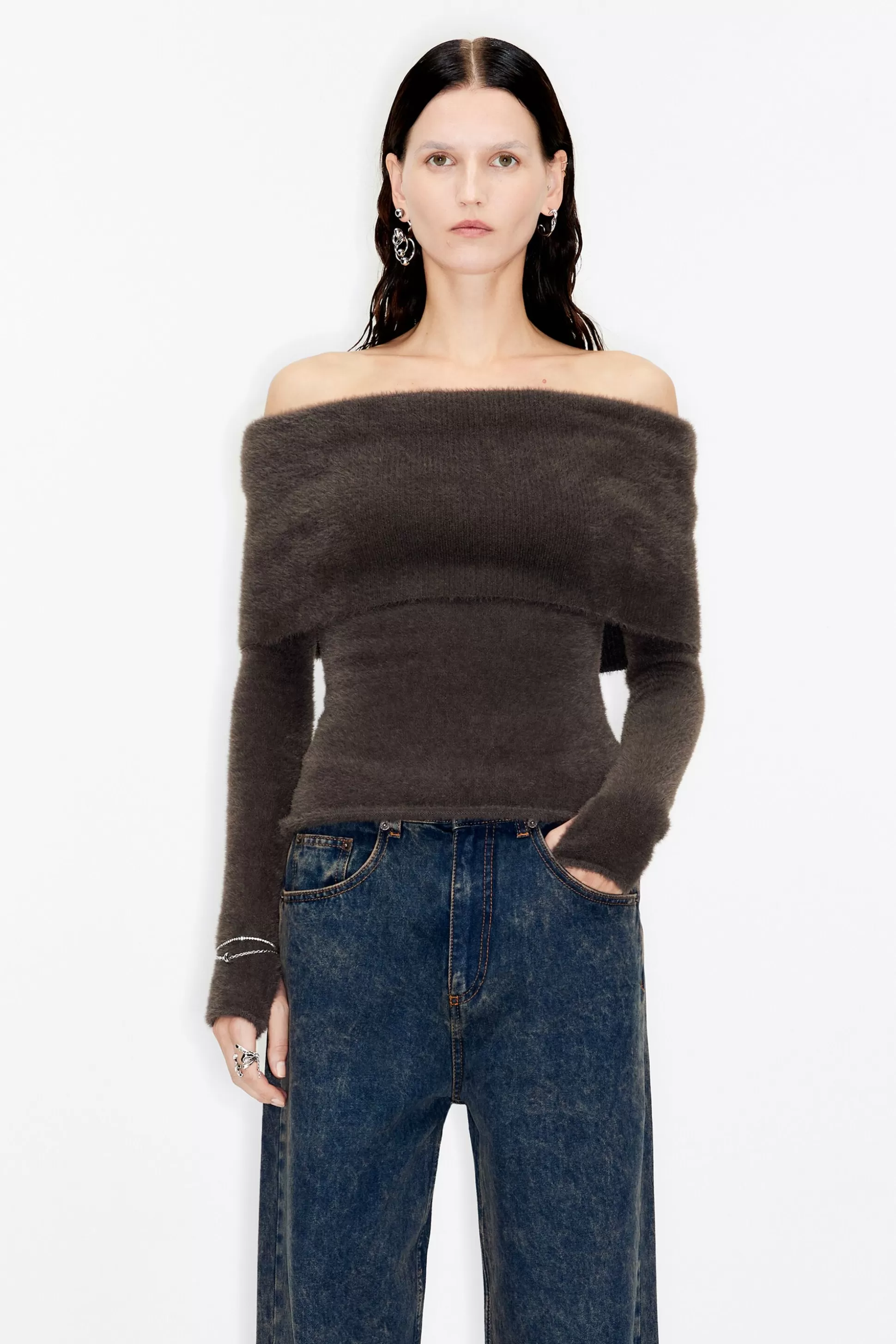 tight fluffy knit sweater | Bimba Y Lola Discount