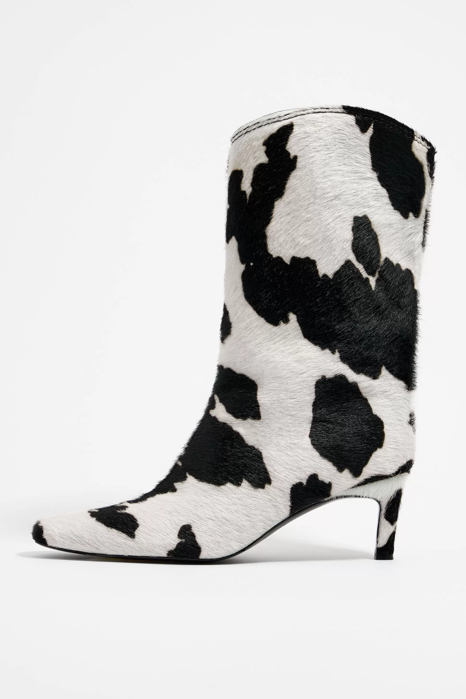 Cow print leather heeled gaucho boot | Bimba Y Lola New