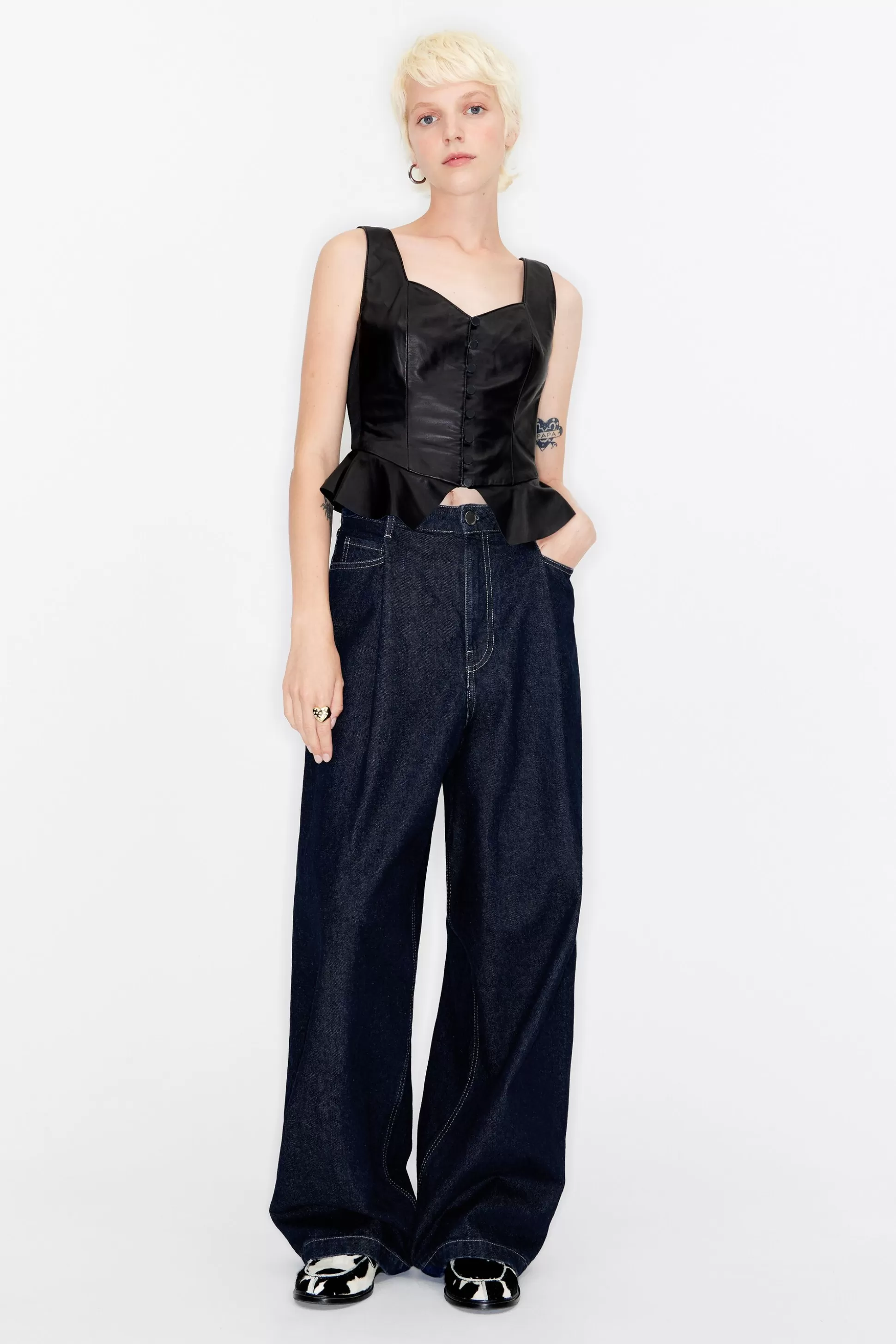 Dark blue denim darted jeans | Bimba Y Lola New