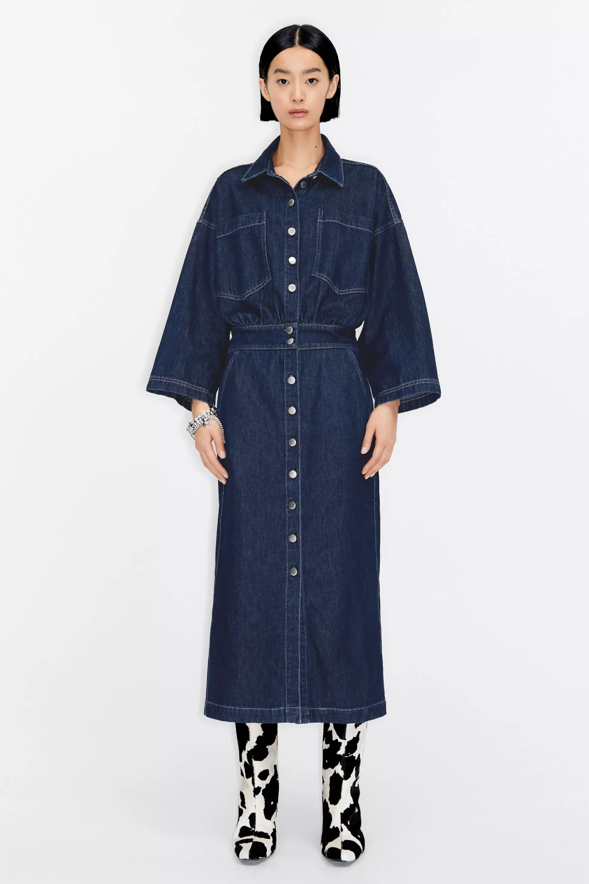 Dark blue denim shirt dress | Bimba Y Lola Online