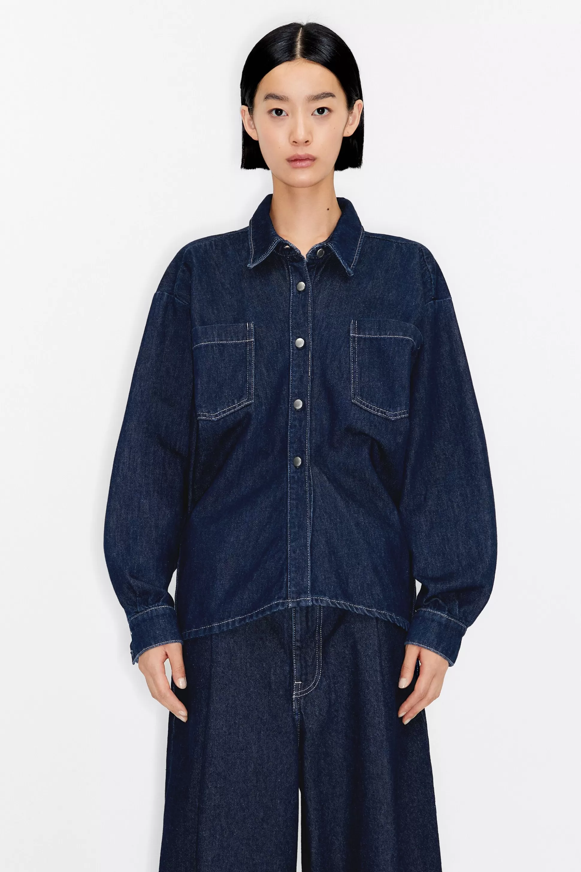 Dark blue tailored denim shirt | Bimba Y Lola Best Sale