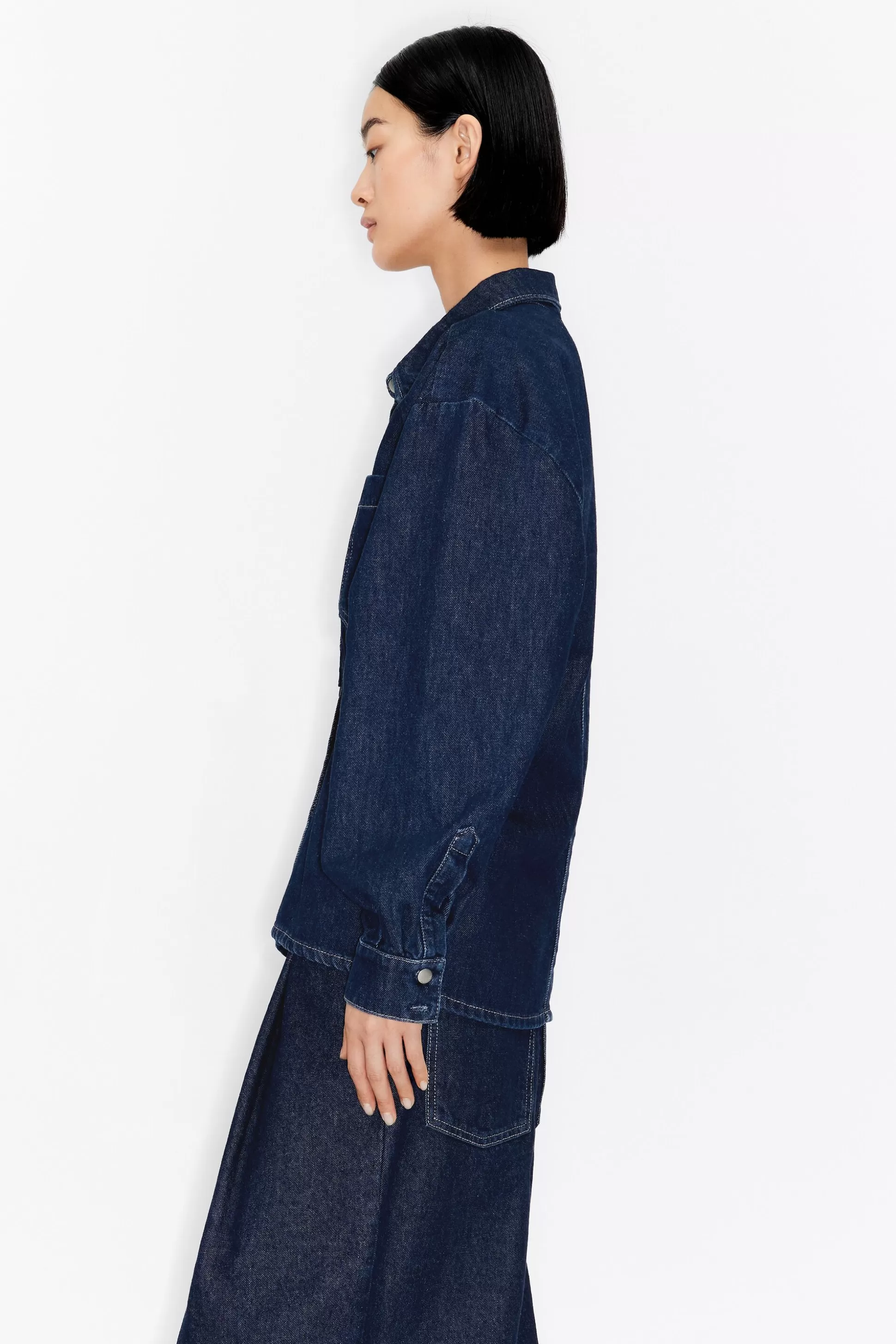 Dark blue tailored denim shirt | Bimba Y Lola Best Sale