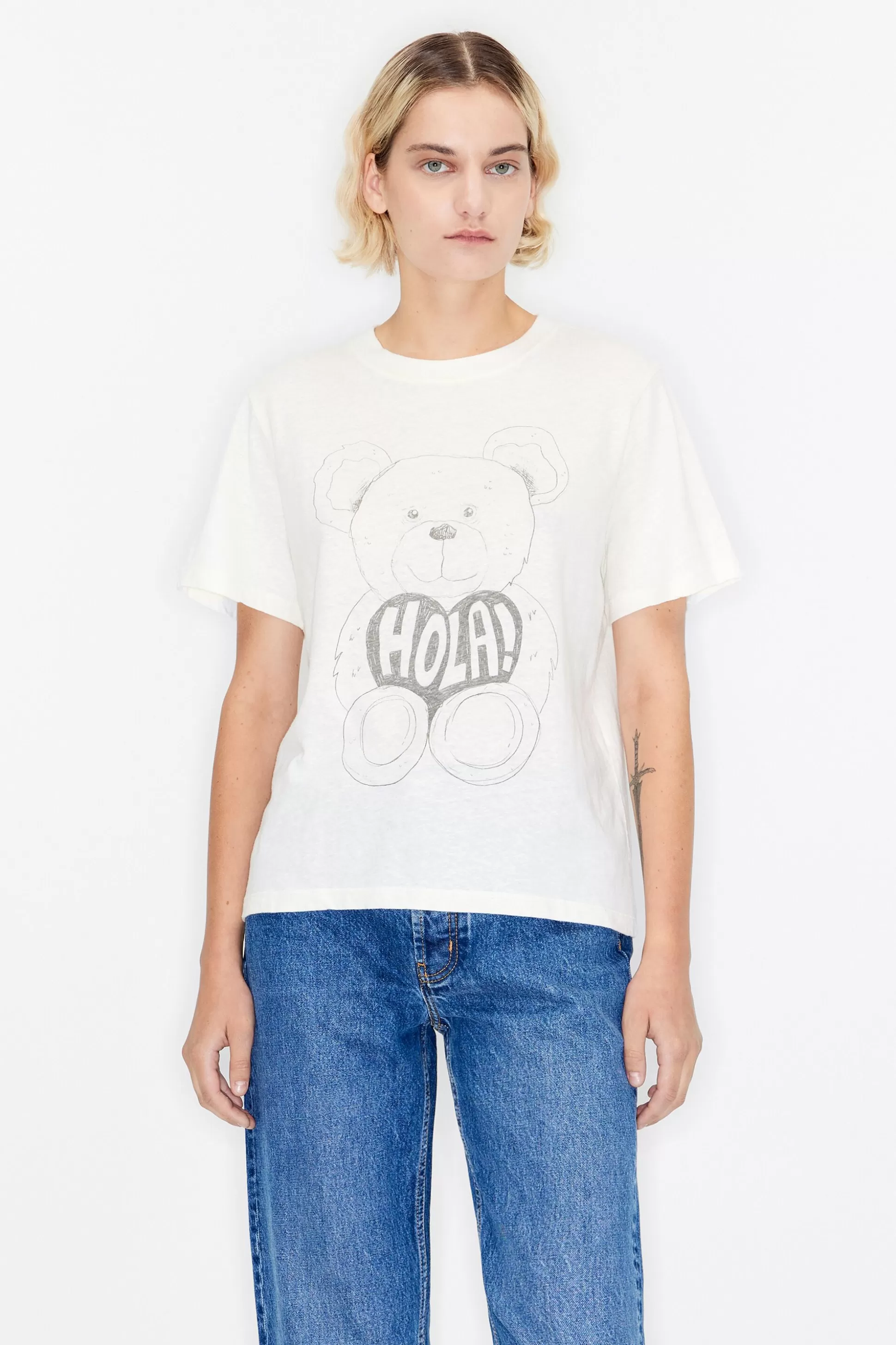 Ecru Panda Bear print T-shirt | Bimba Y Lola Flash Sale