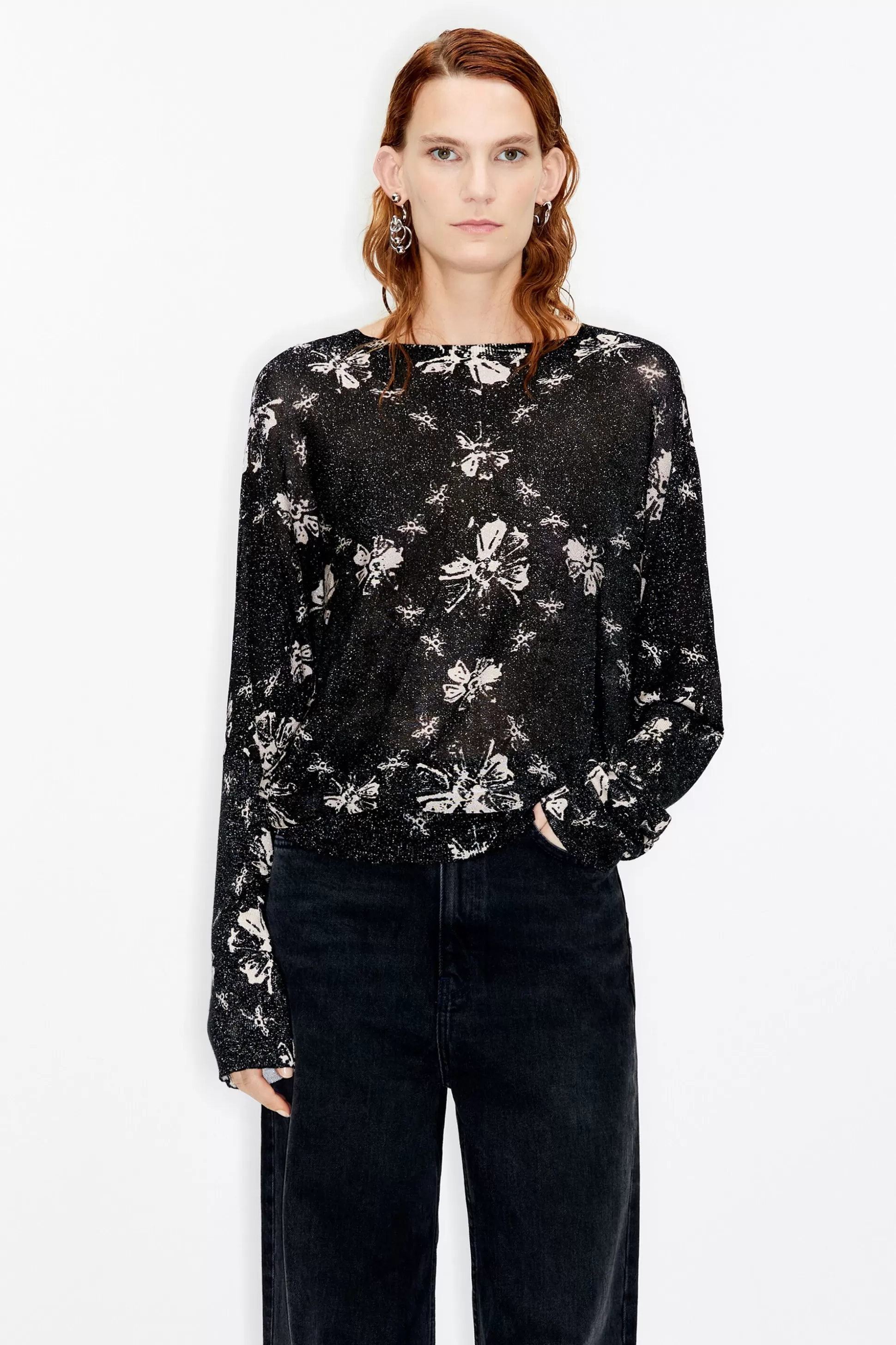 Flower Stamp lurex sweater | Bimba Y Lola Clearance