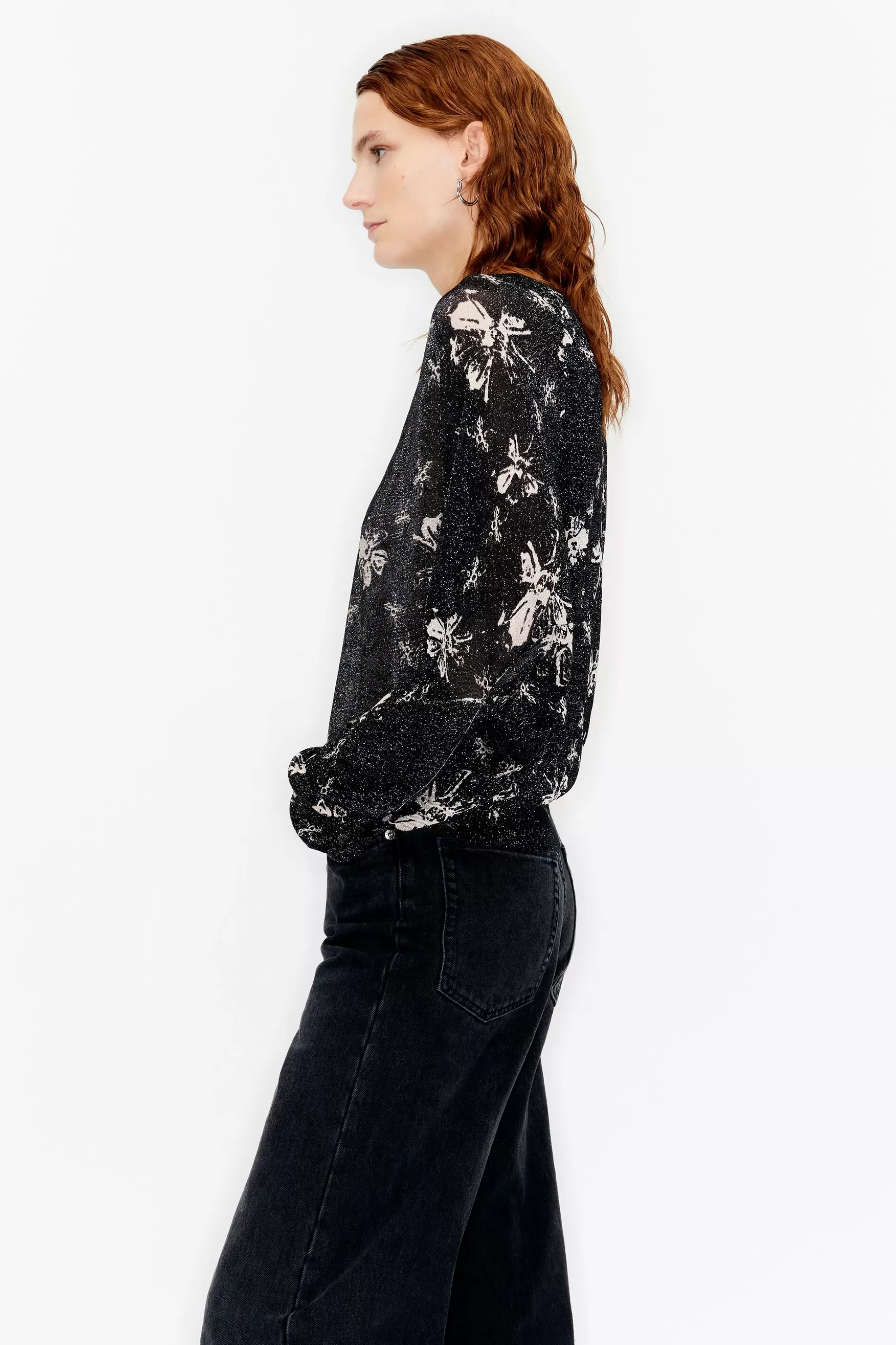 Flower Stamp lurex sweater | Bimba Y Lola Clearance