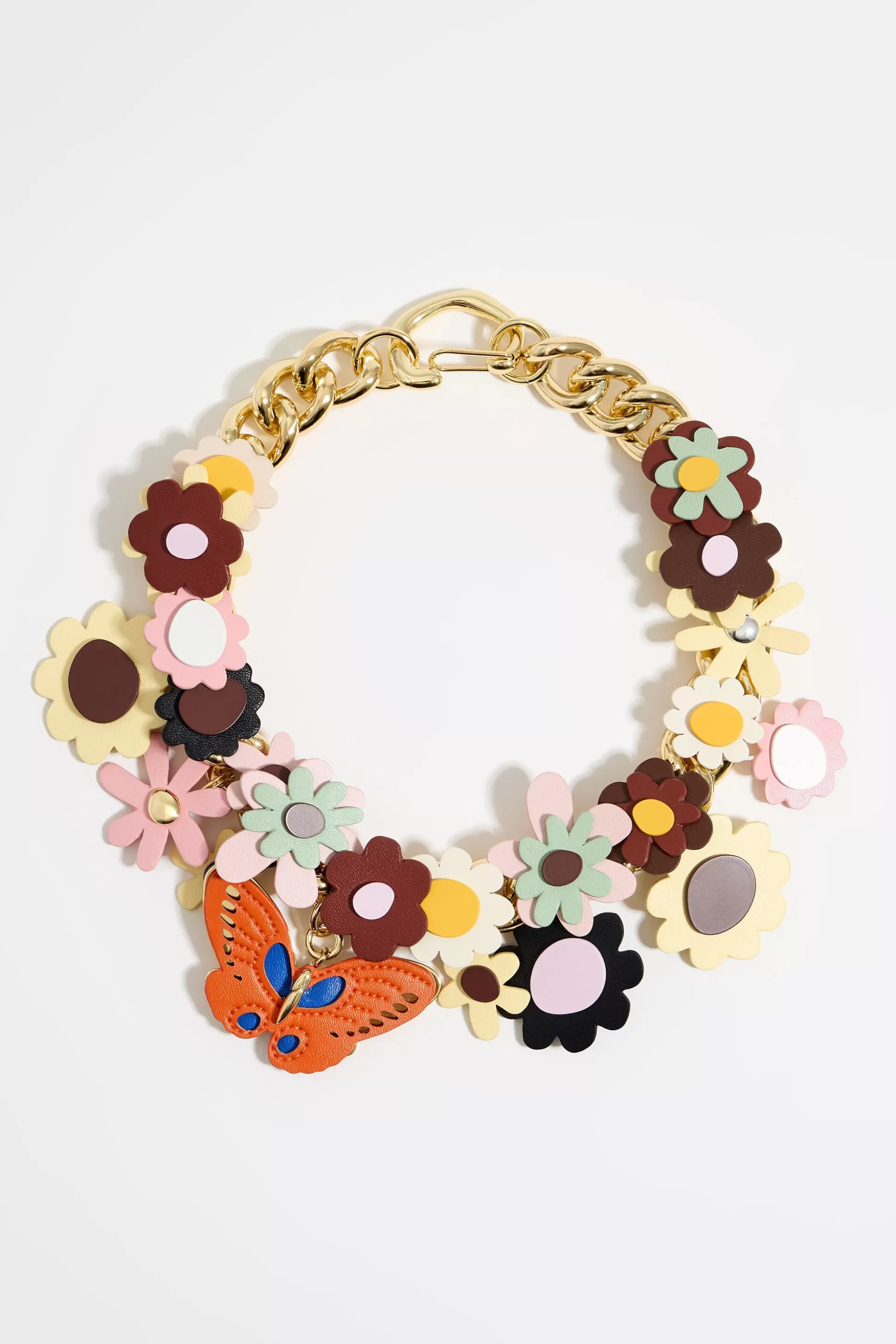 Flowers and butterfly chain necklace | Bimba Y Lola Cheap