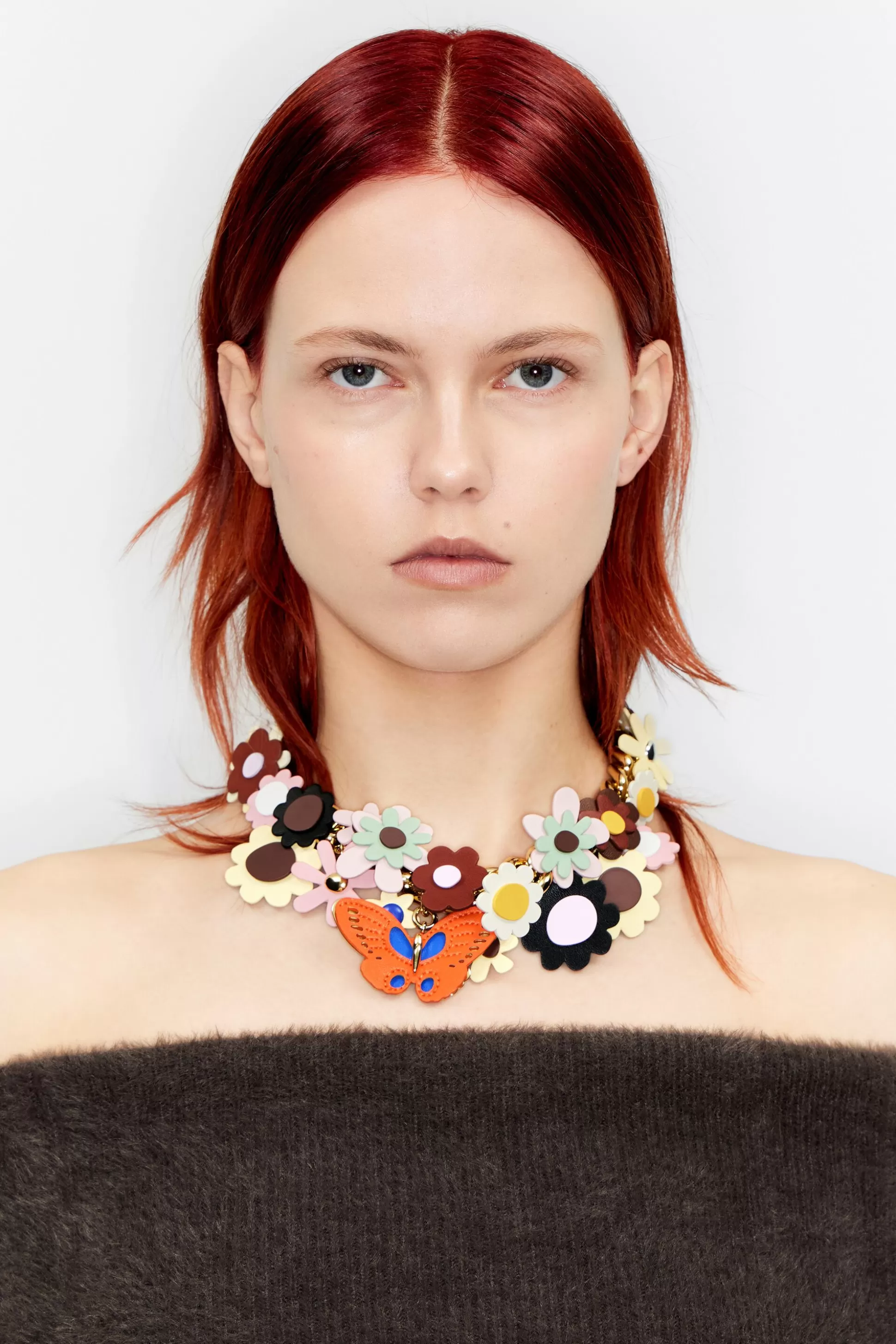 Flowers and butterfly chain necklace | Bimba Y Lola Cheap