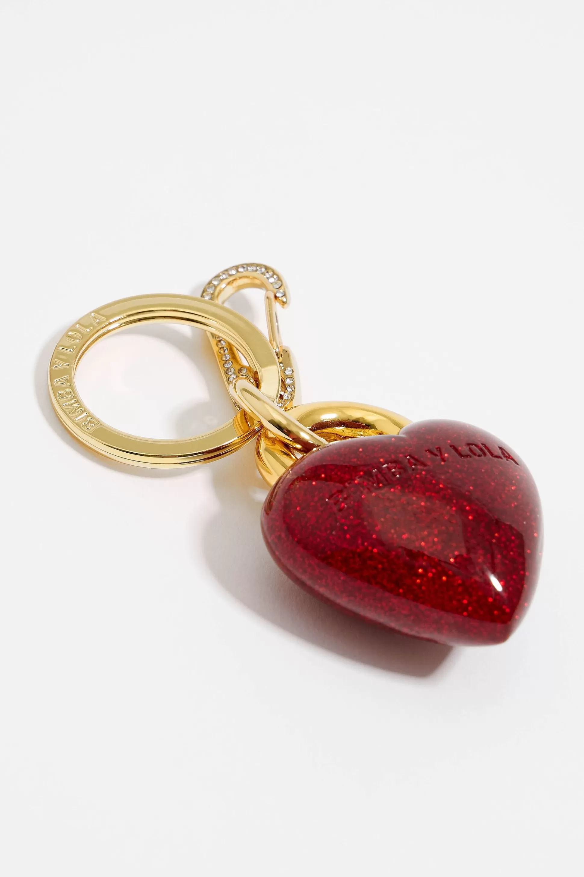 Glitter heart resin key ring | Bimba Y Lola Online