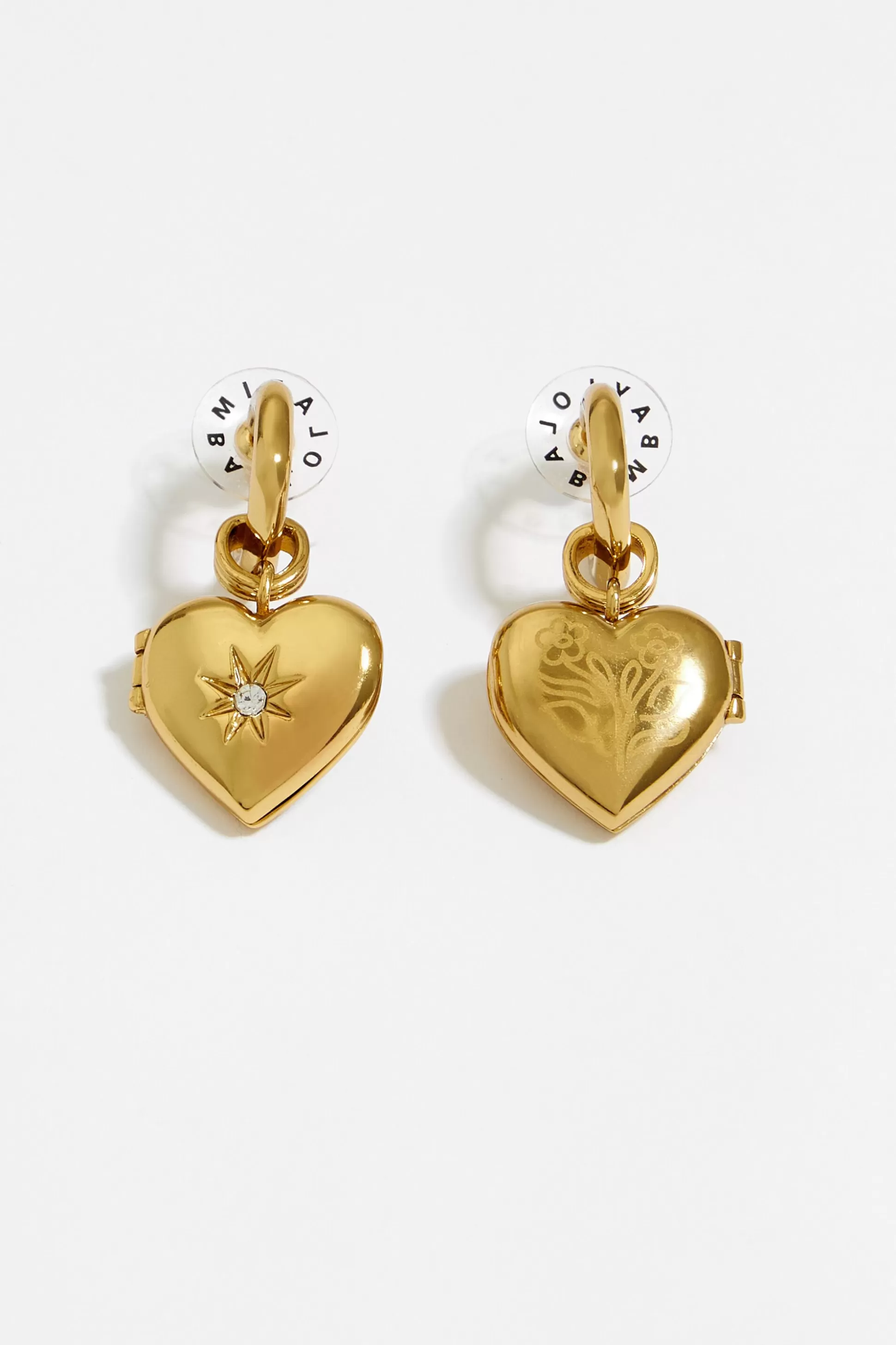 Gold heart crystals hoop earrings | Bimba Y Lola Store