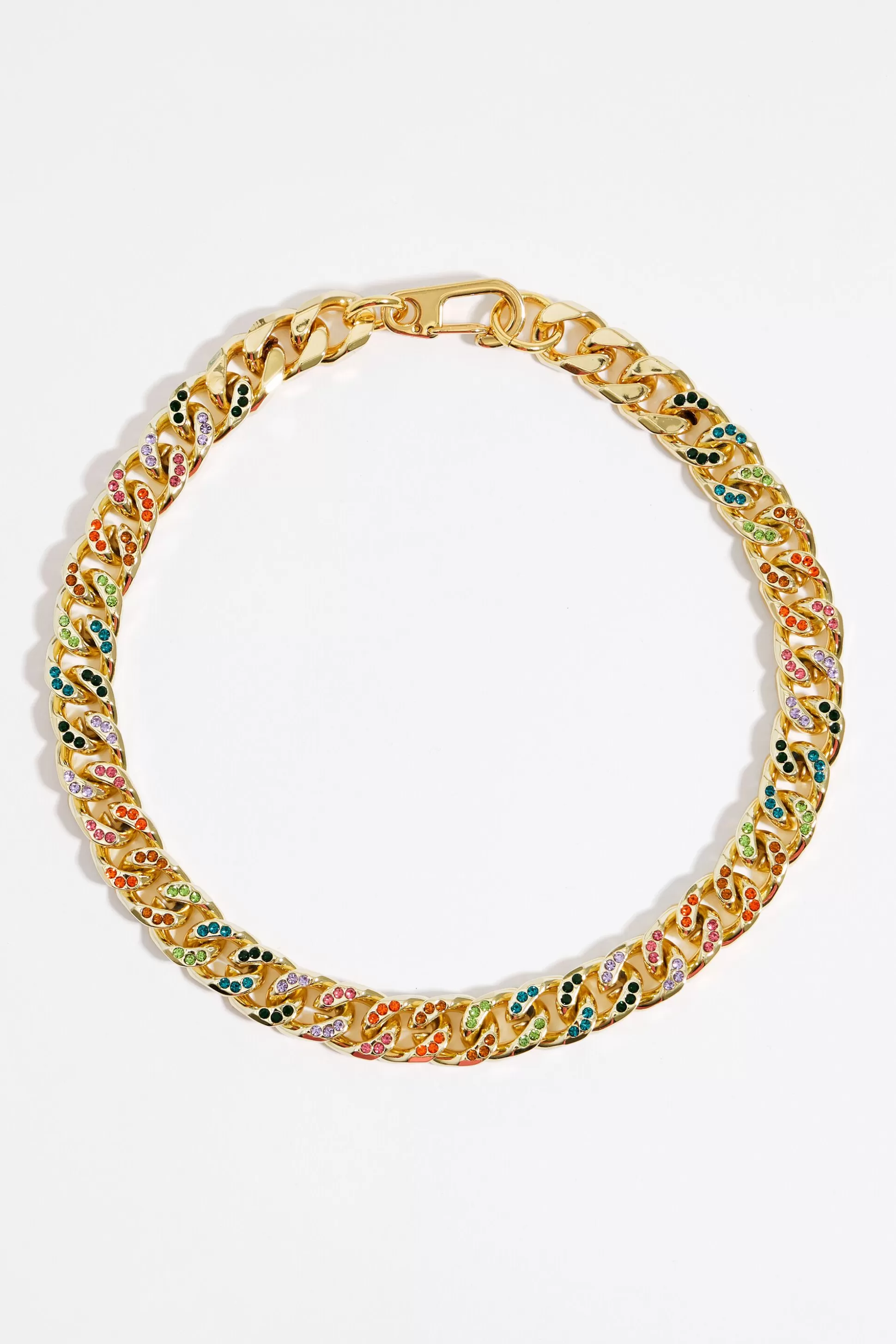 Gold plated crystals chain necklace | Bimba Y Lola Fashion