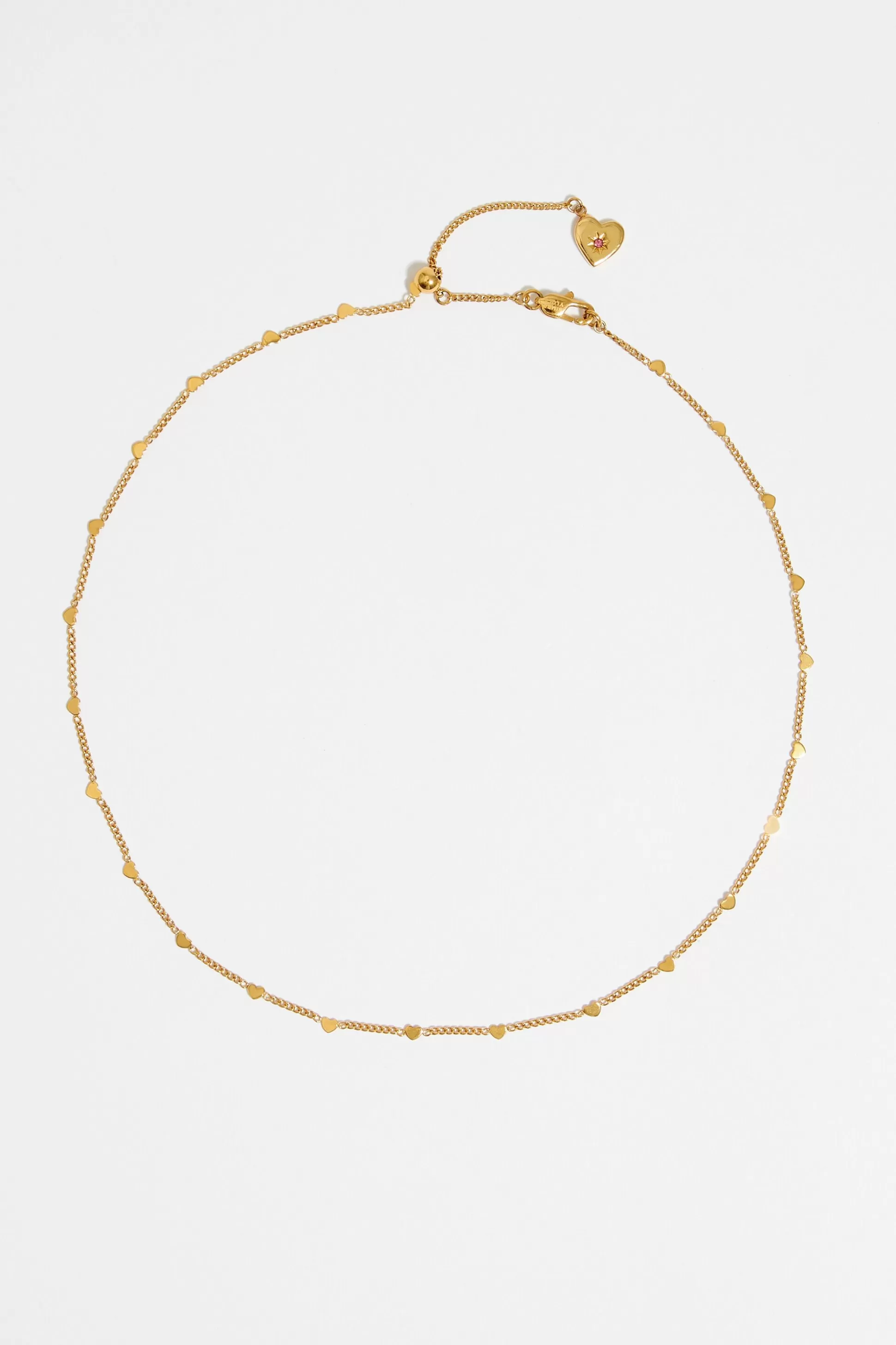 Gold steel hearts chain necklace | Bimba Y Lola New