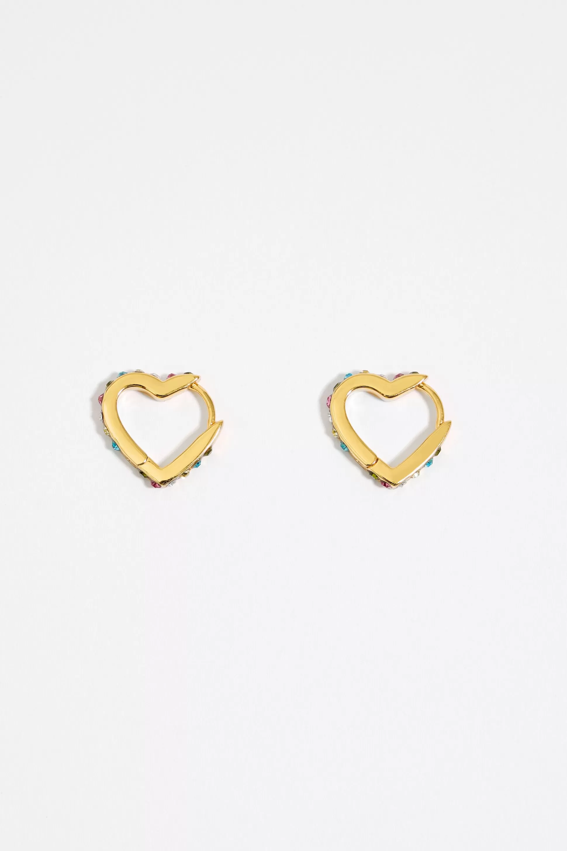 Golden heart crystals hoop earrings | Bimba Y Lola Hot