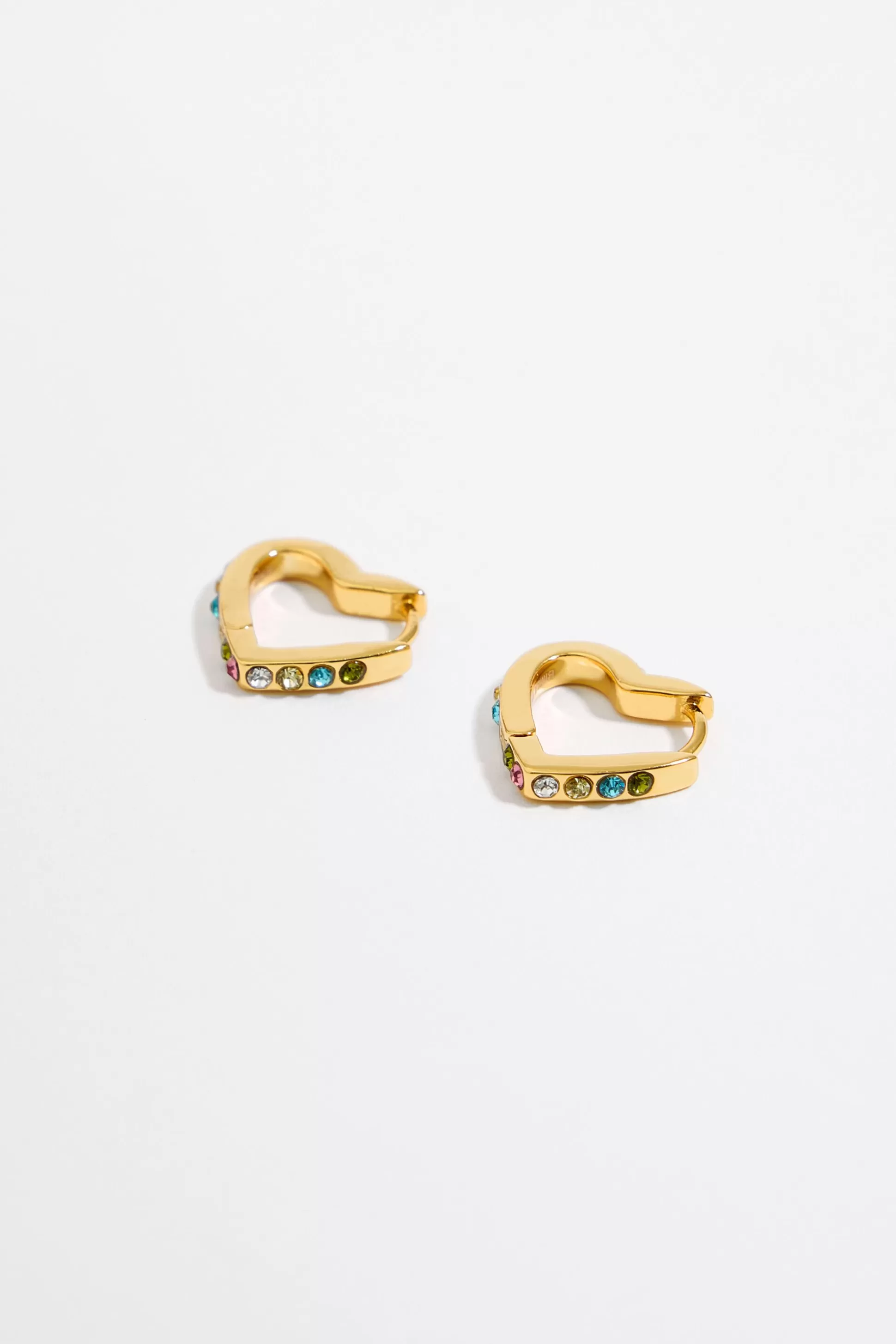 Golden heart crystals hoop earrings | Bimba Y Lola Hot