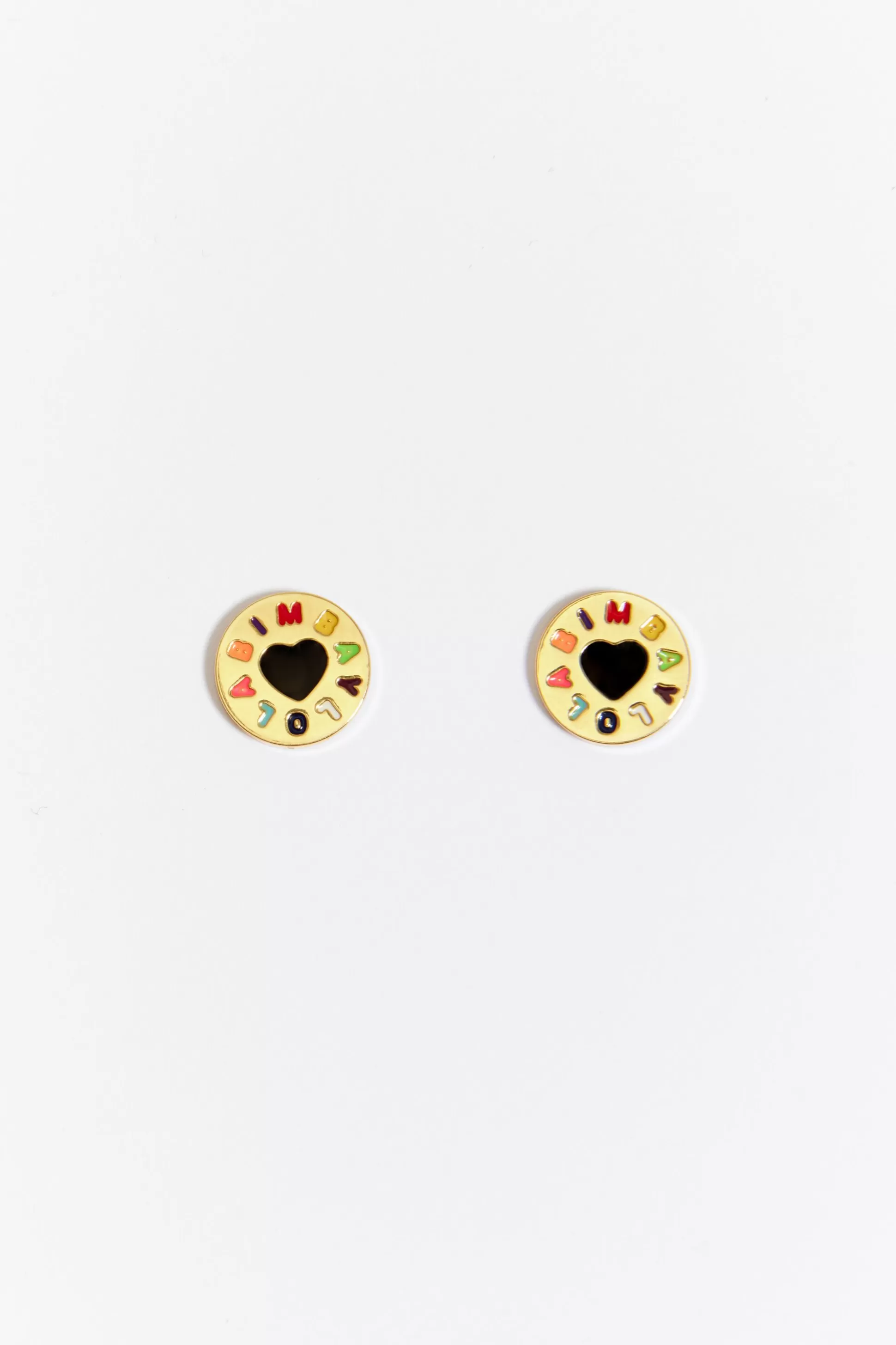 Golden Logo heart earrings | Bimba Y Lola Cheap