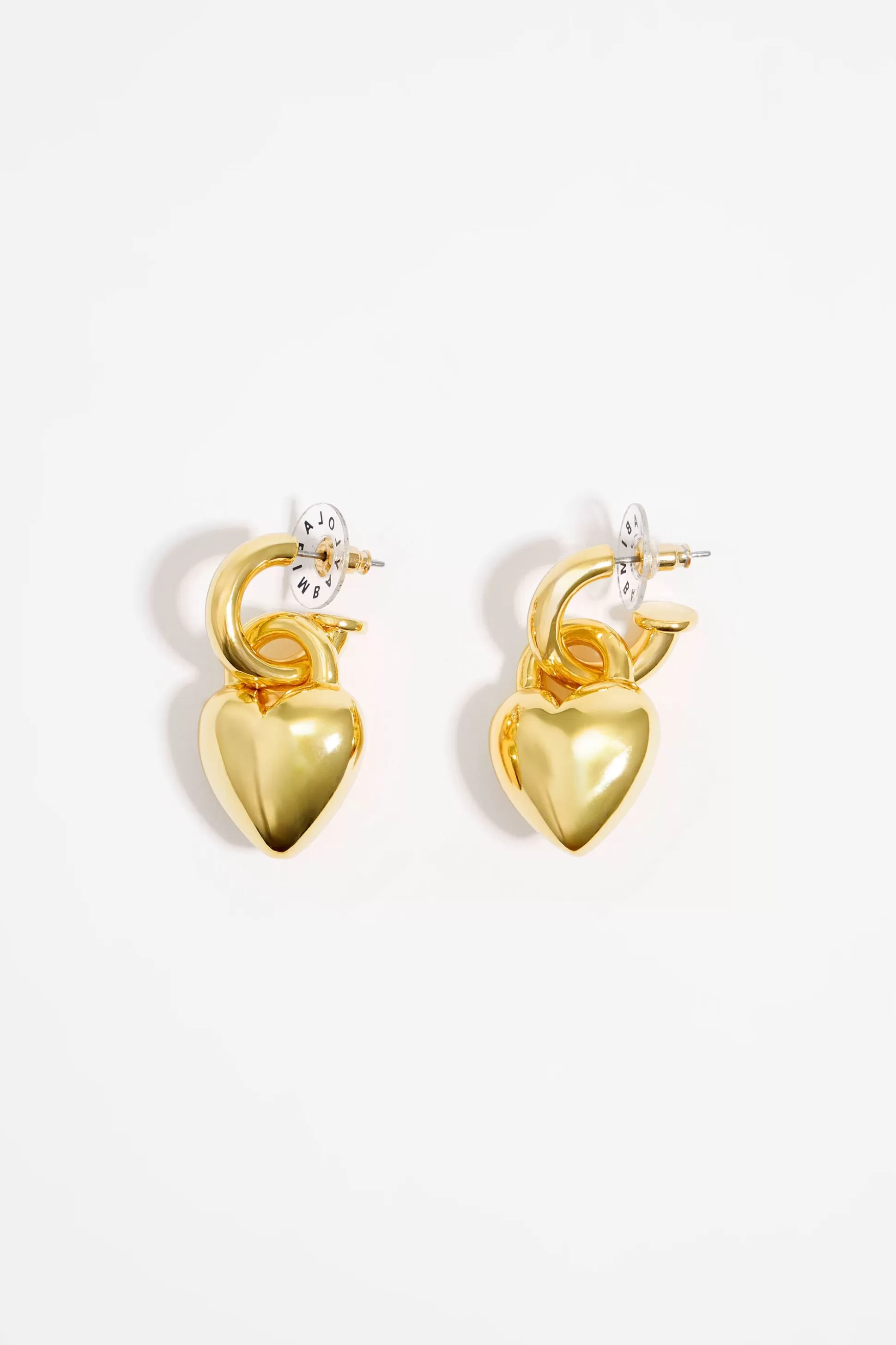 en metal heart hoop earrings | Bimba Y Lola Fashion