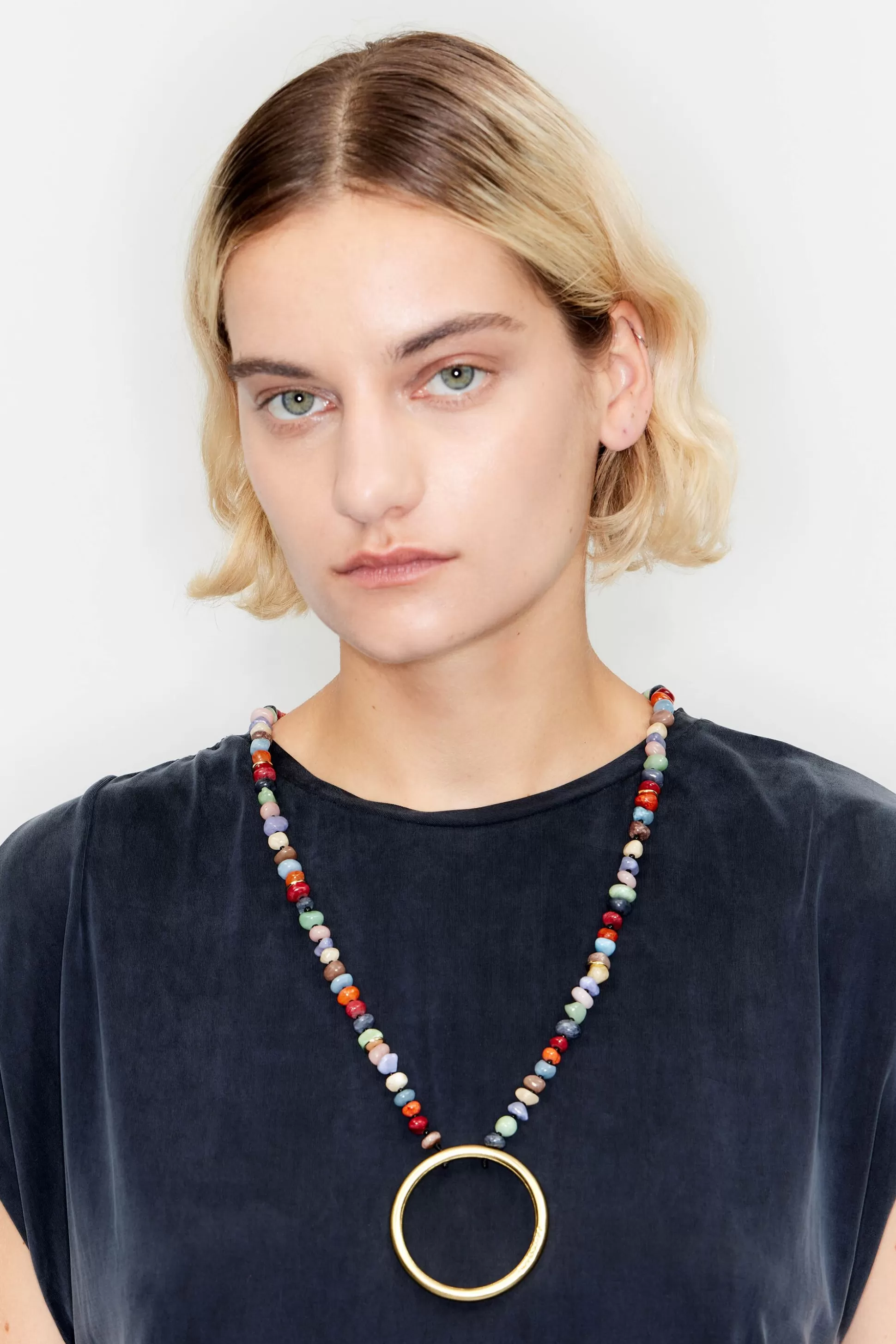 Golden multicolor stones necklace | Bimba Y Lola Flash Sale