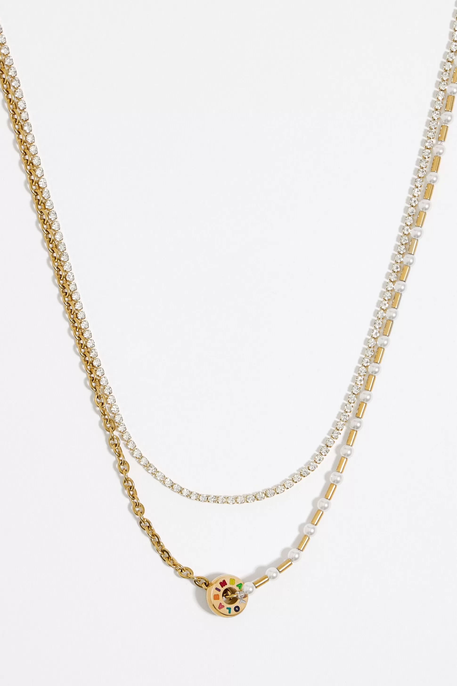 en steel crystals pearl necklace | Bimba Y Lola Cheap