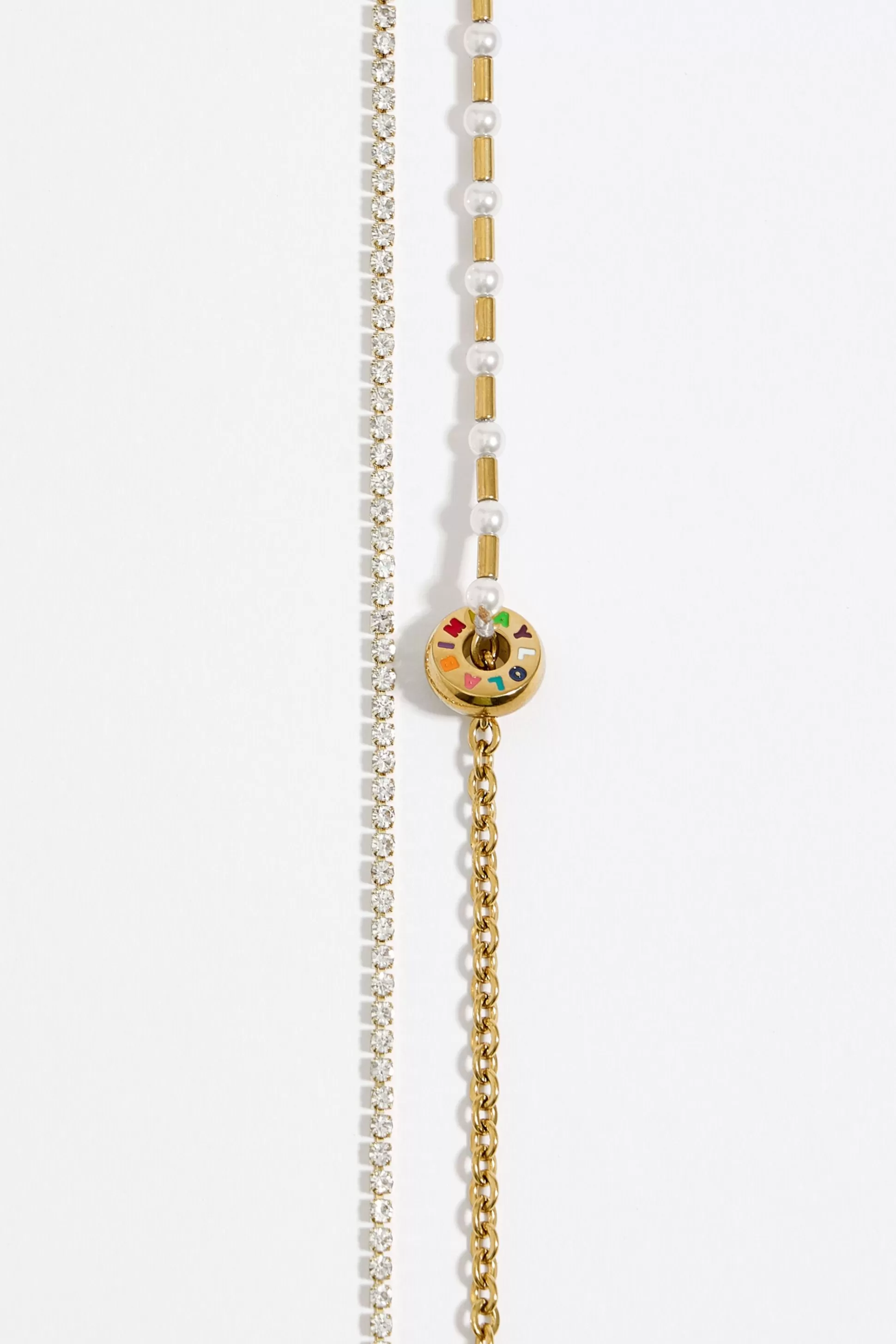 en steel crystals pearl necklace | Bimba Y Lola Cheap