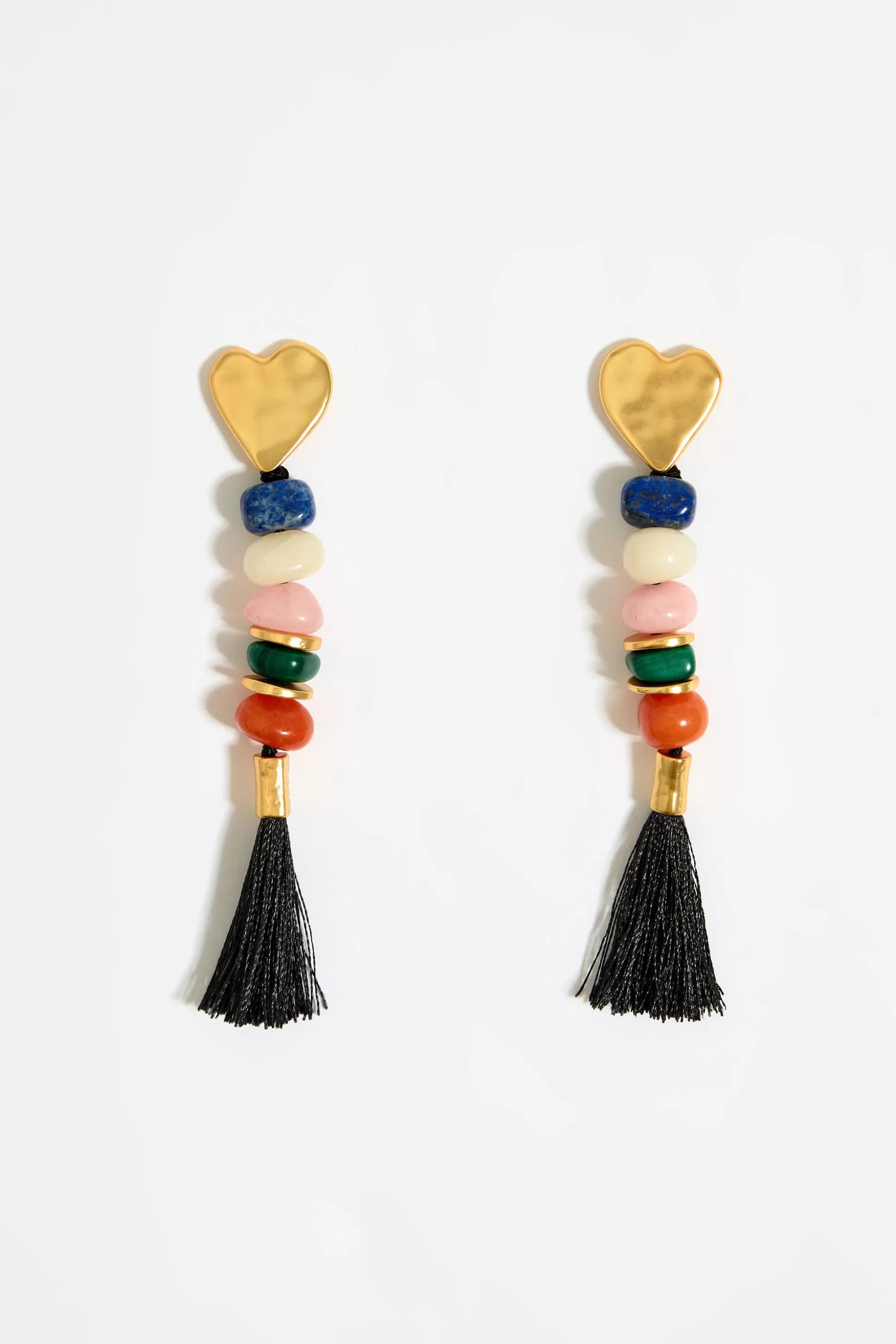 Golden stones and hearts earrings | Bimba Y Lola New