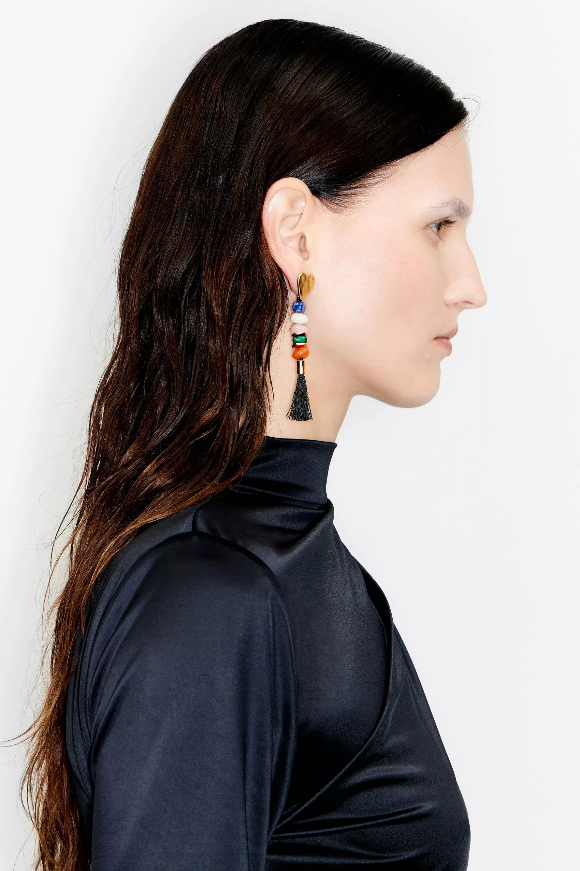 Golden stones and hearts earrings | Bimba Y Lola New