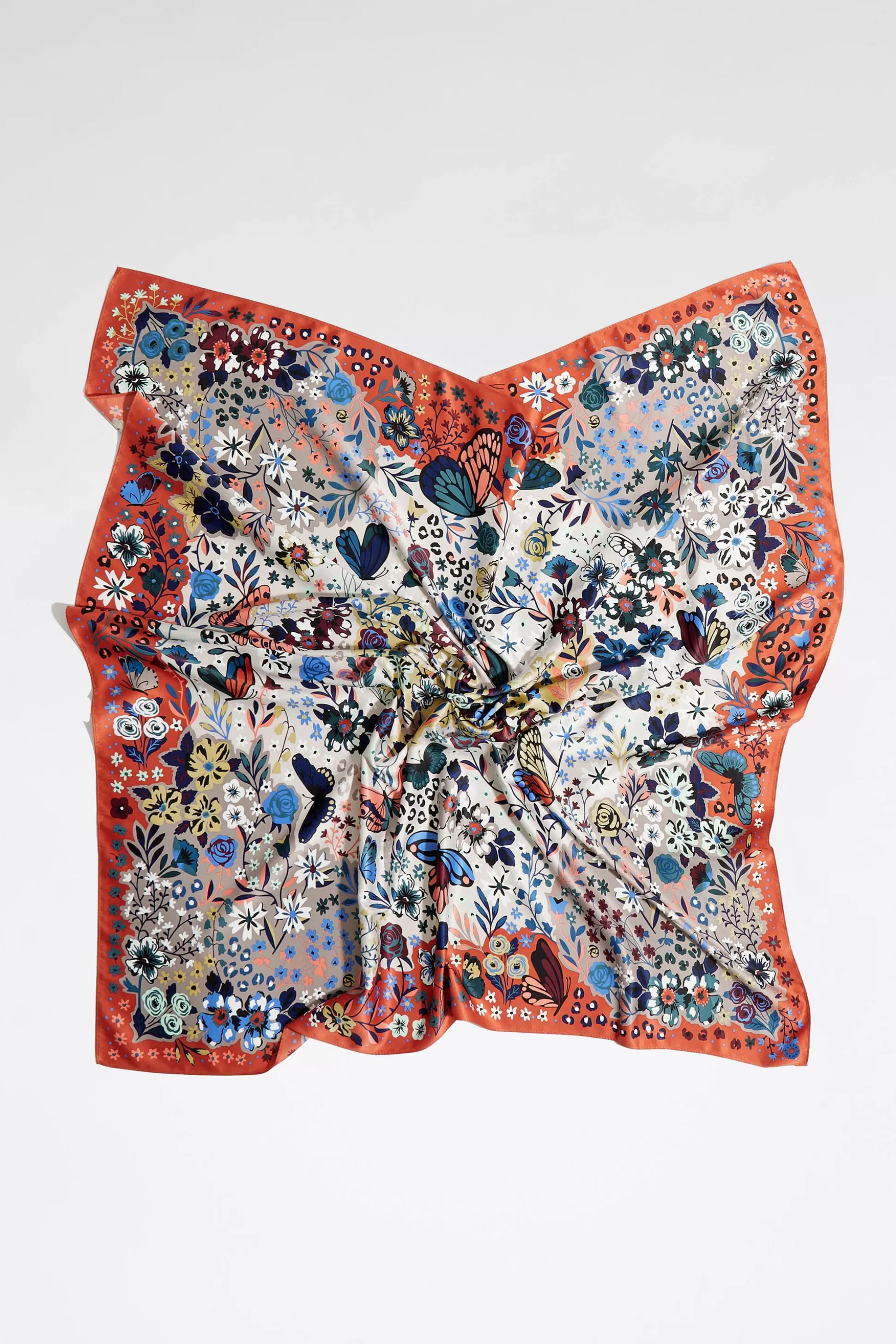 Gray butterflies and flowers scarf | Bimba Y Lola Cheap