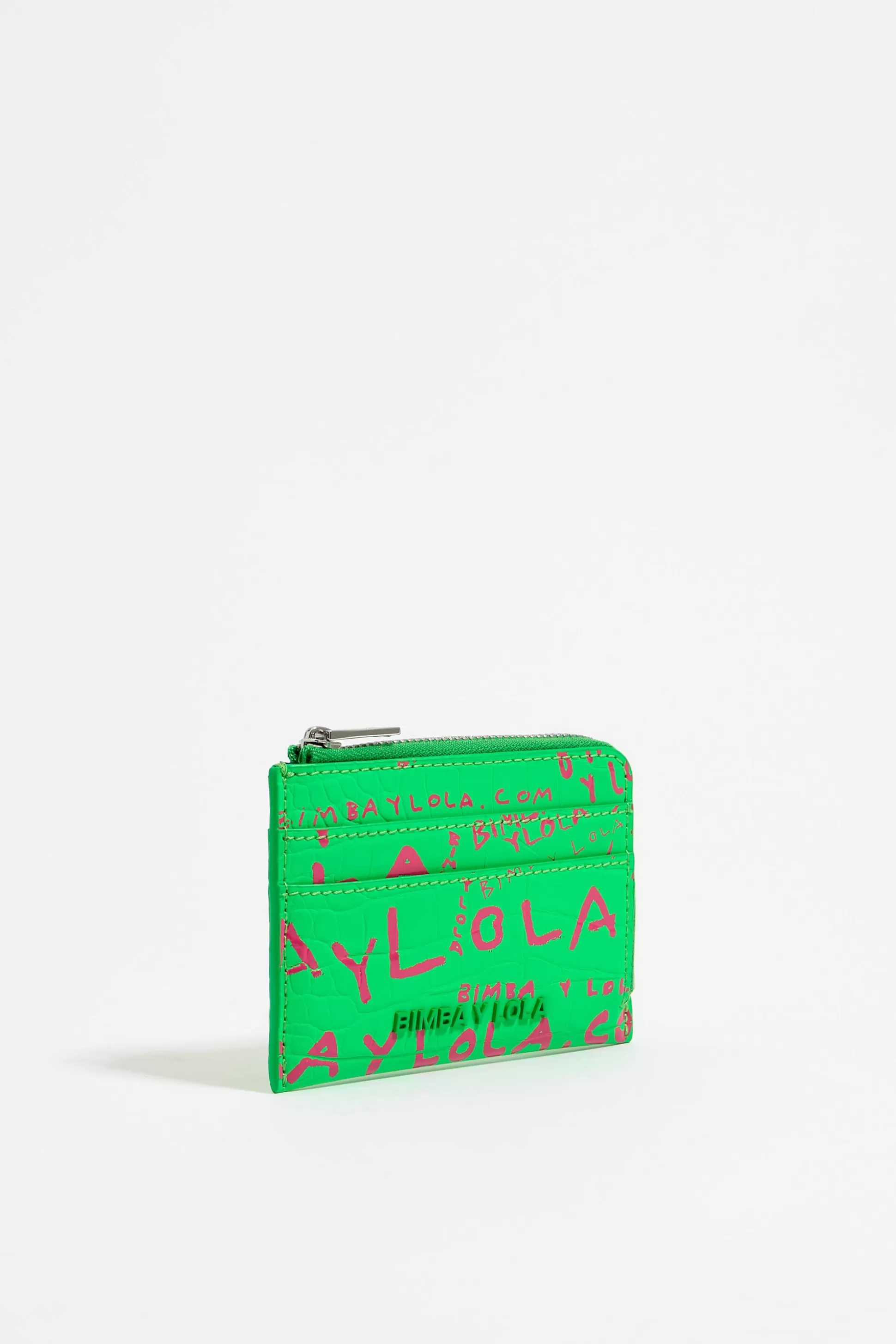 Green rectangular crocodile print coin purse | Bimba Y Lola Best Sale