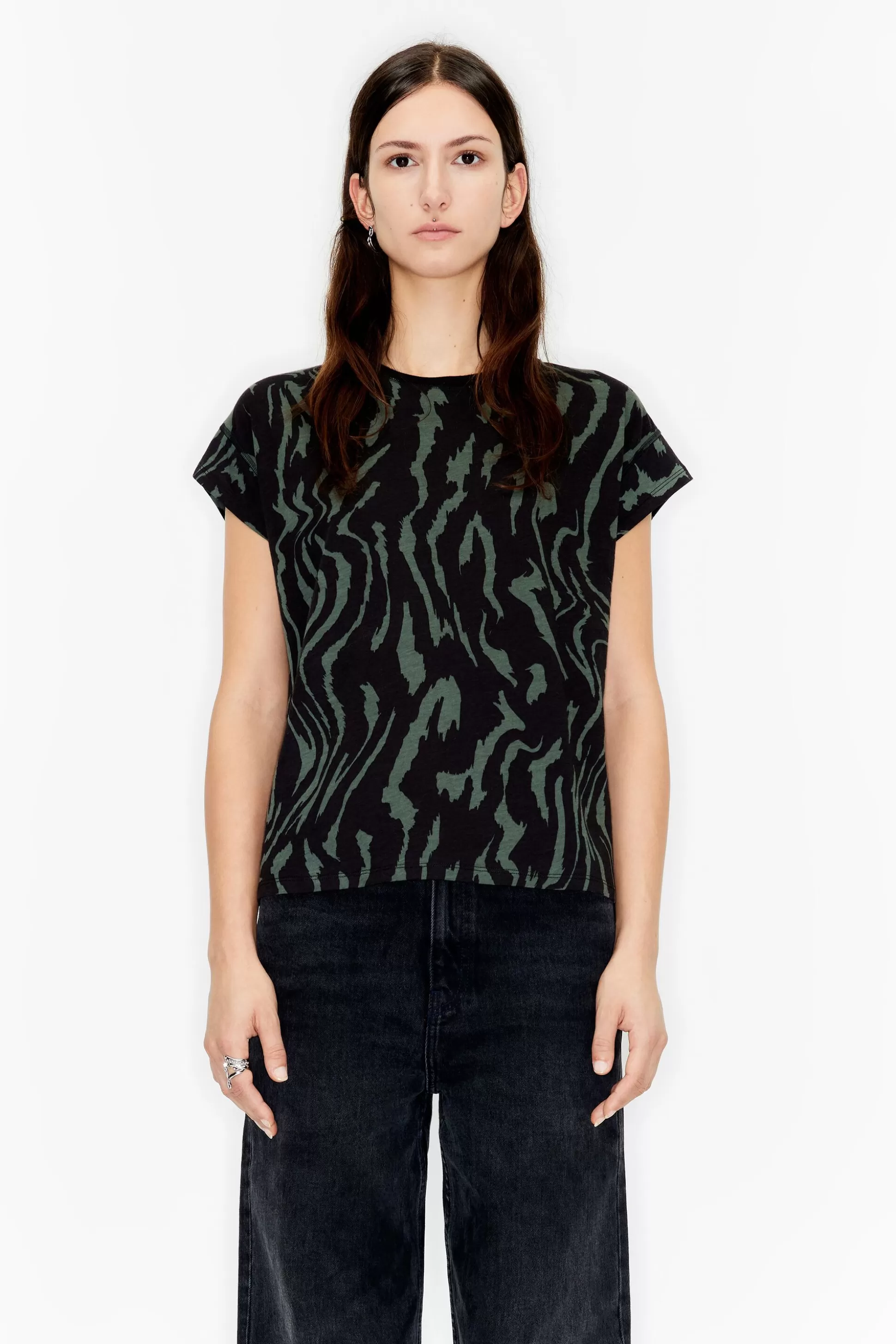 Green Tiger Liquid T-shirt | Bimba Y Lola Outlet