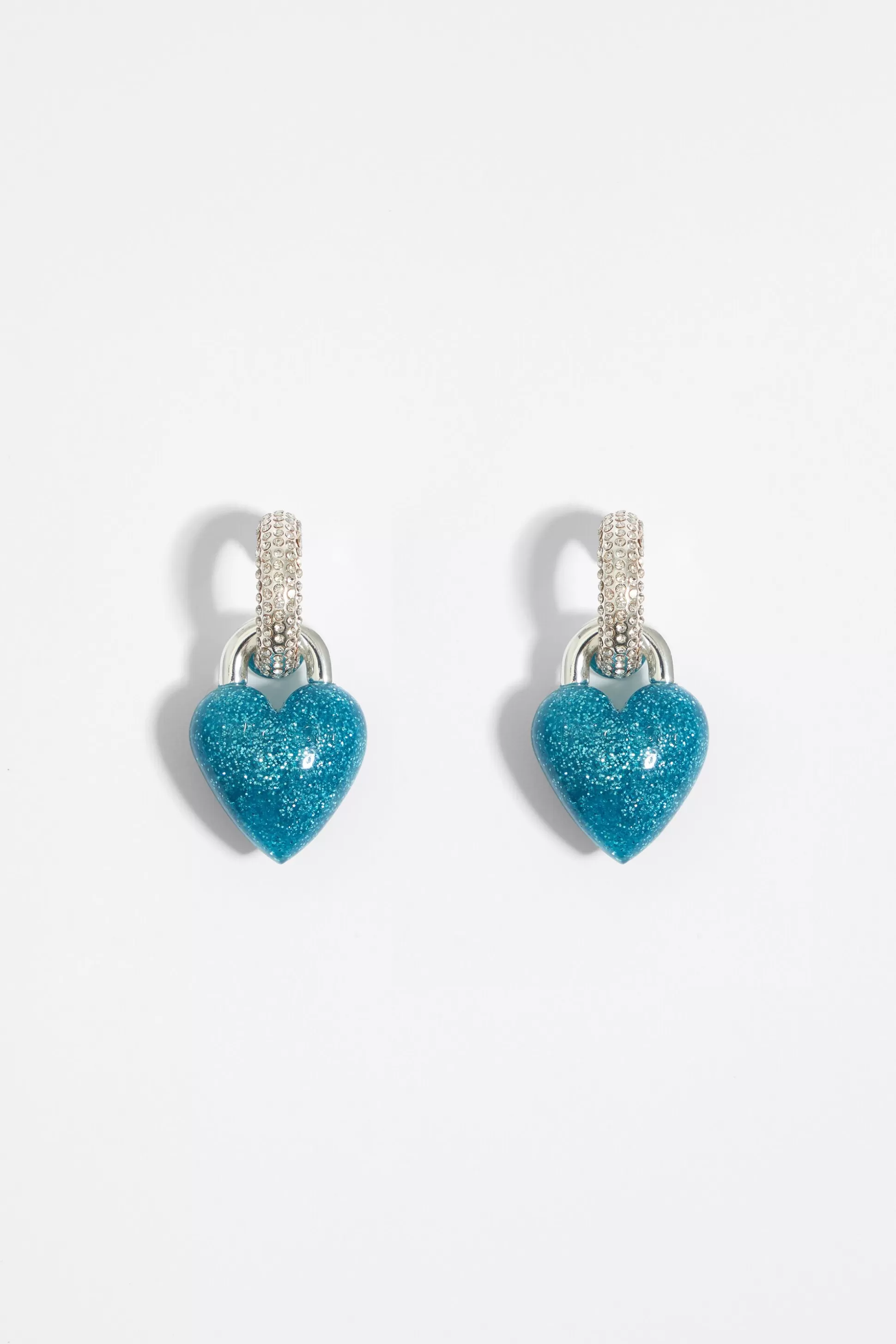 Hoop earrings with glitter heart | Bimba Y Lola Store