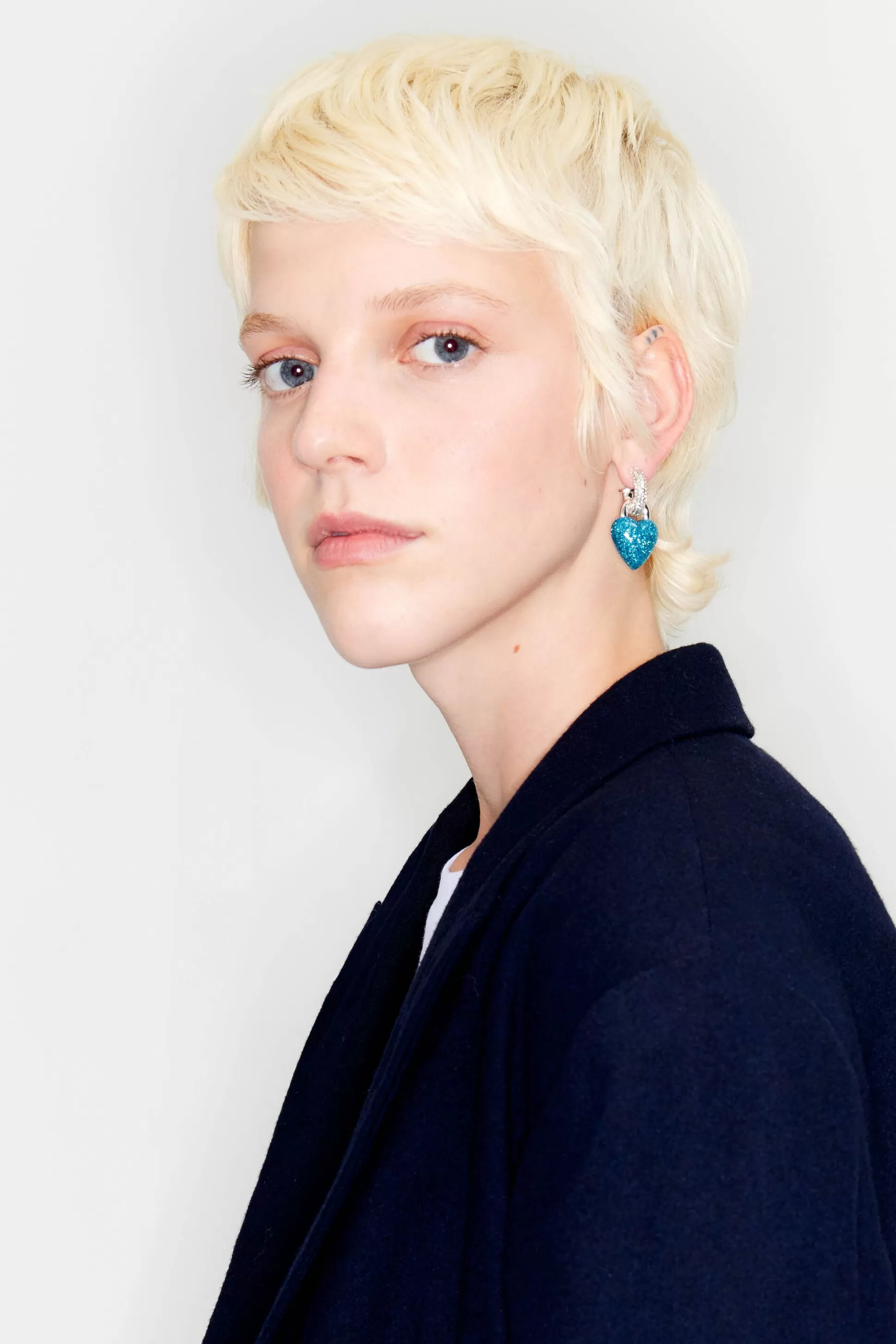 Hoop earrings with glitter heart | Bimba Y Lola Store