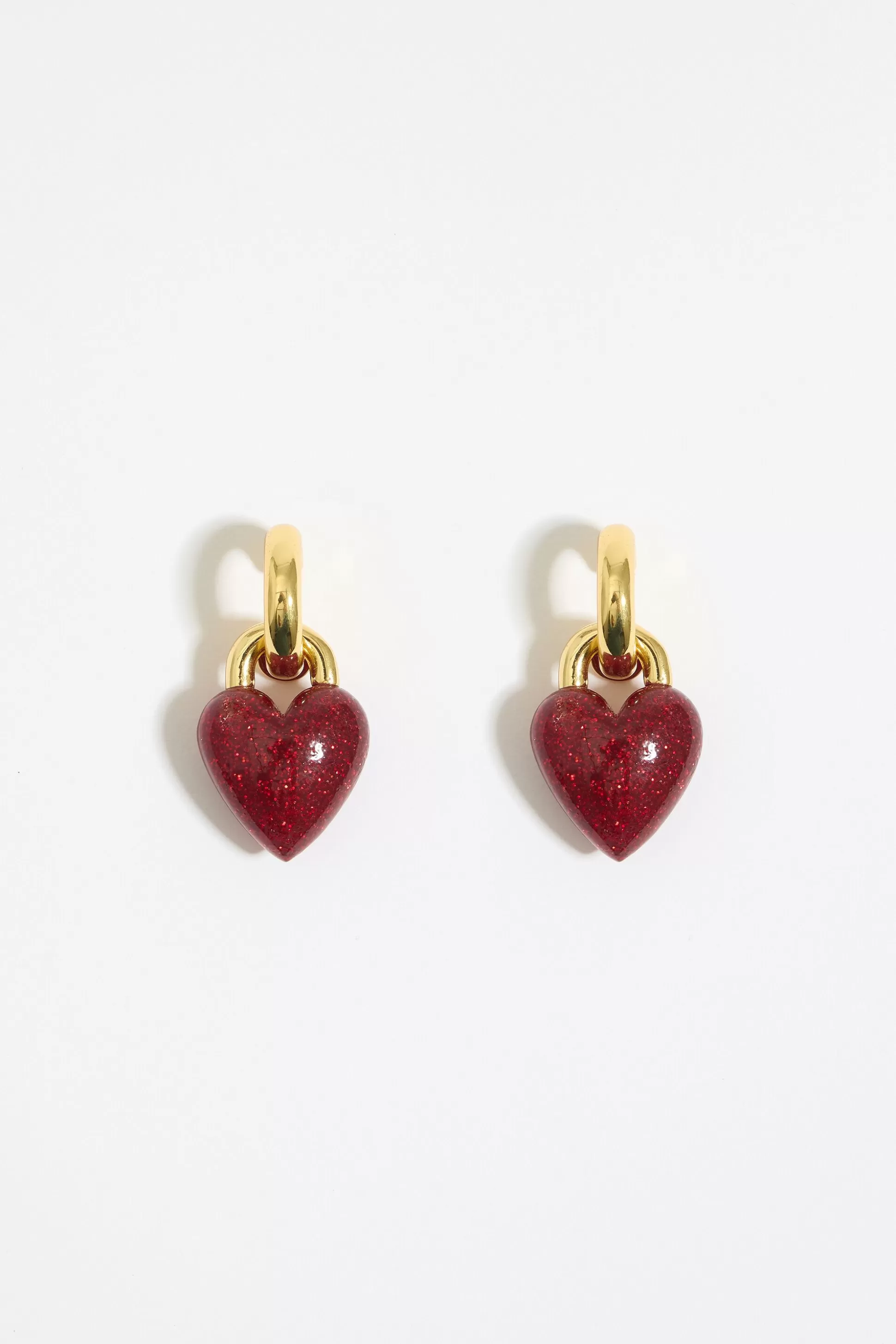 Hoop earrings with glitter heart | Bimba Y Lola Store